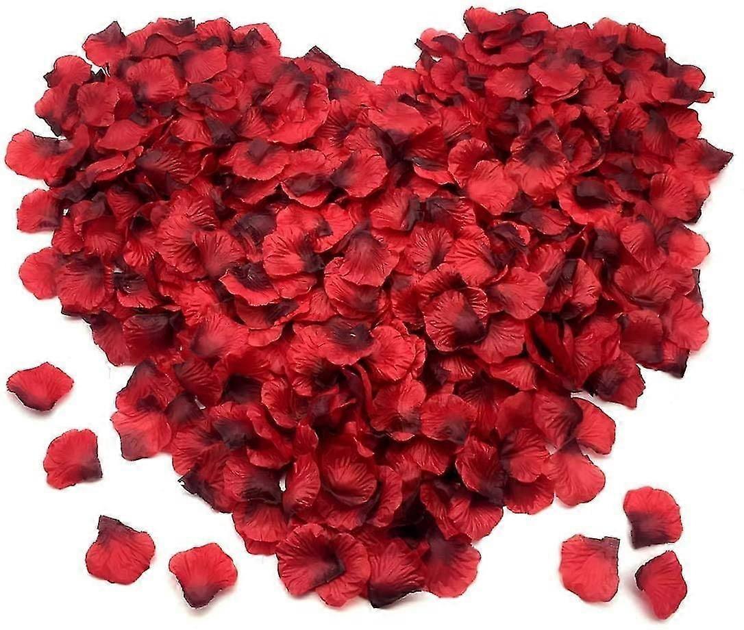 1200 قطعة بتلات الورد ، الحرير الأحمر الاصطناعي الورود زهرة قصاصات الزفاف