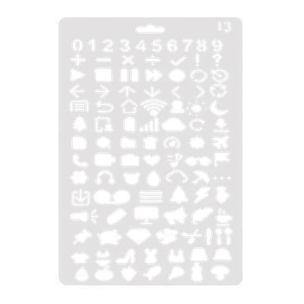 English Alphabet Number DIY Scrapbook Drawing Template Measuring Ruler Stencil