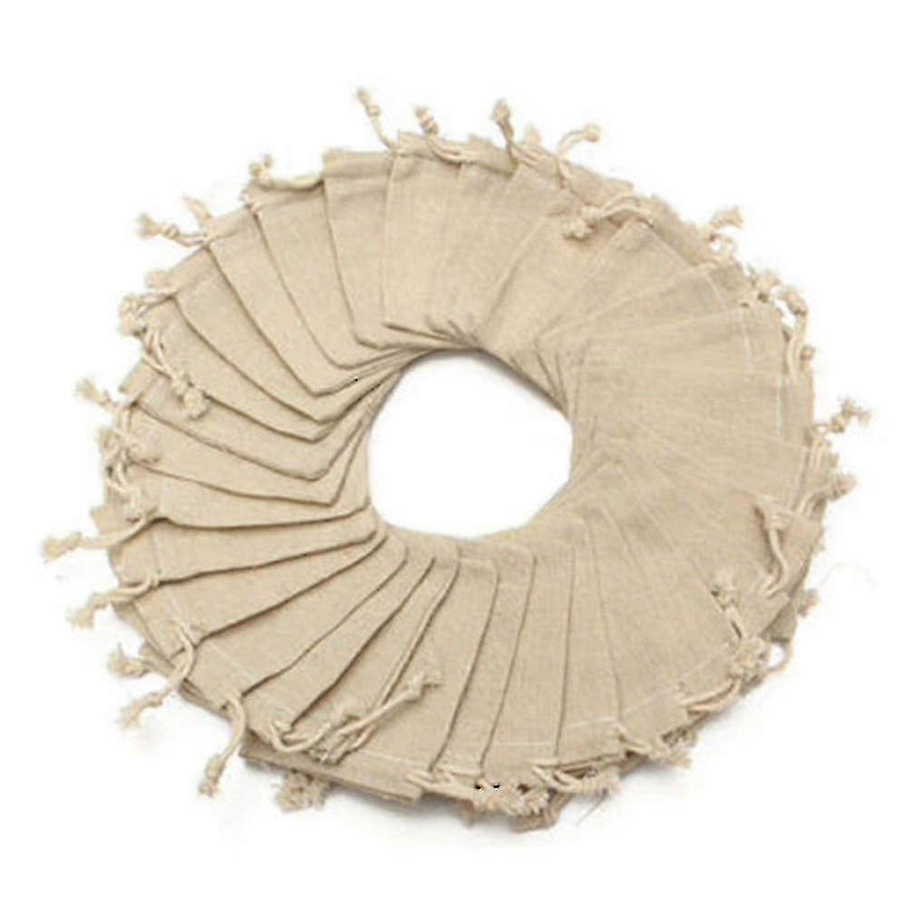 50 Jute Sacks, Small Size with Drawstring, Reusable and Durable for Storage and Crafts