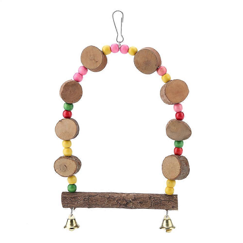 Wooden Hanging Swing & Bridge Ladder - Chew Toy for Pet Birds & Parrots