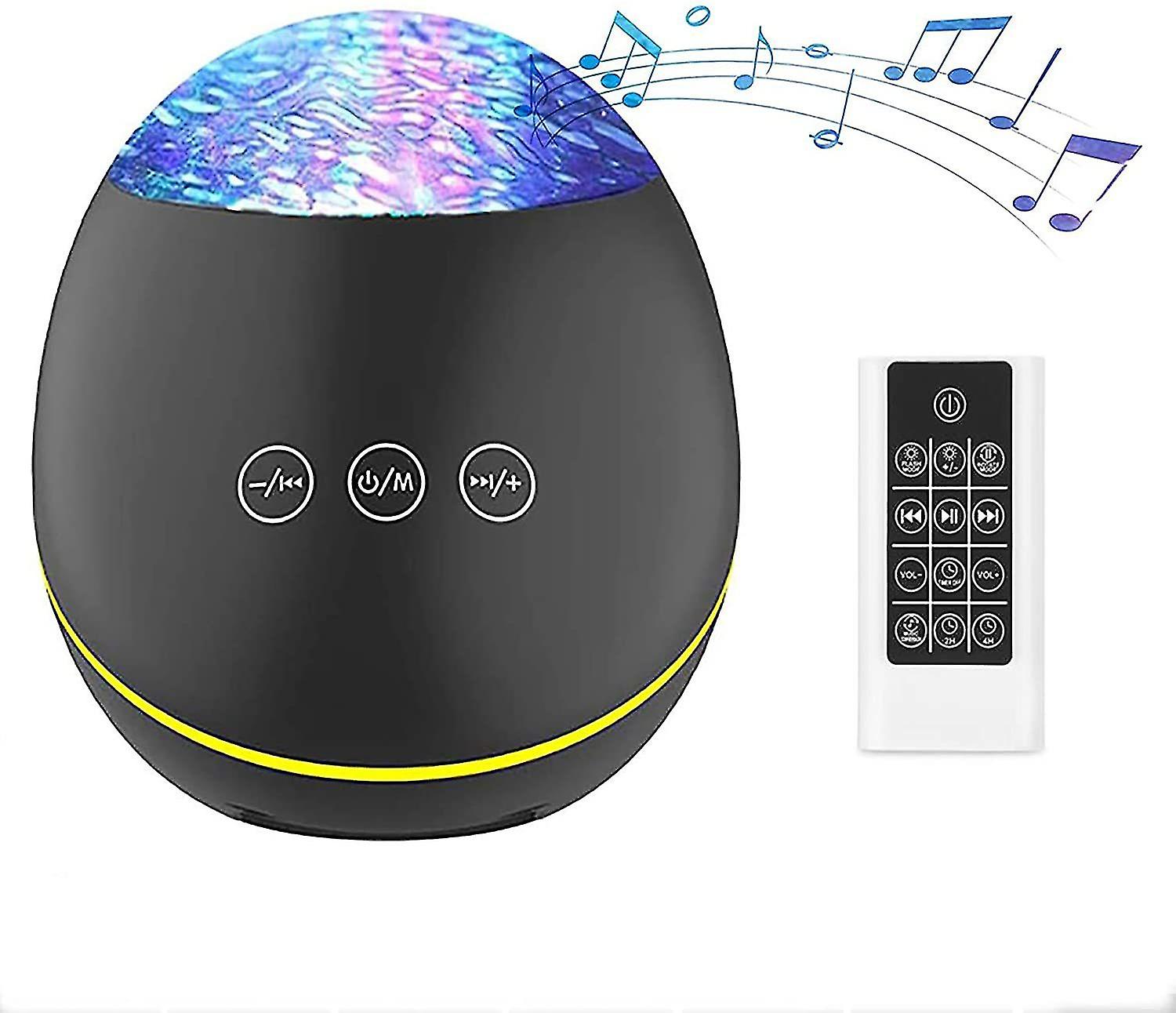 Led Projector Bluetooth, Ocean Wave Projector Lamp Night Light With Remote Control Timer Usb Plug-in Night Lights 8 Color Changing Ocean Wave Effect N