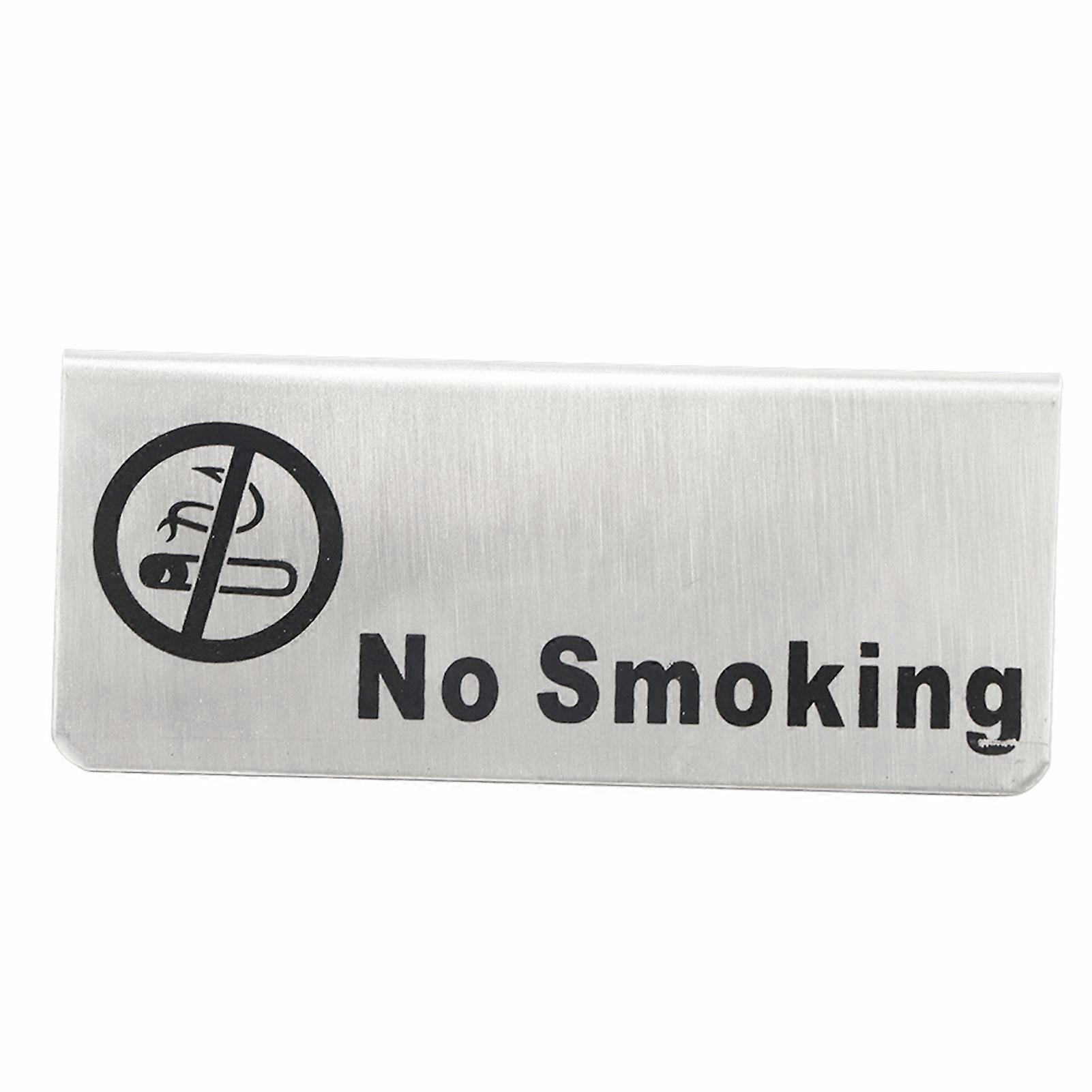 Stylish Stainless Steel No Smoking Table Sign, Clear And Bold Text For Restaurants And Banquets, V-Type Stackable Design For Ease Of Storage,