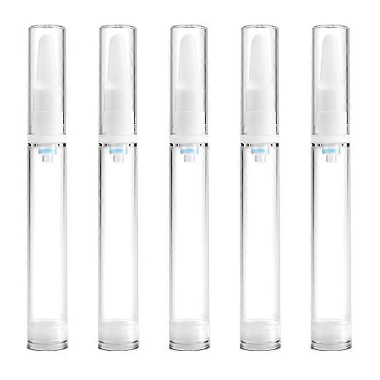 5 PCS Clear Empty Travel Portable Refillable Plastic Pump Bottle Containers, 15ml