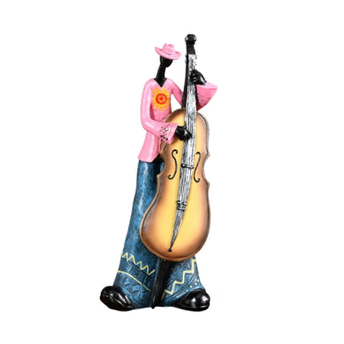 Jazz Band Player Figurines Vintage Musician Figure Resin Statues Desktop Ornament Retro Sculpture Ho