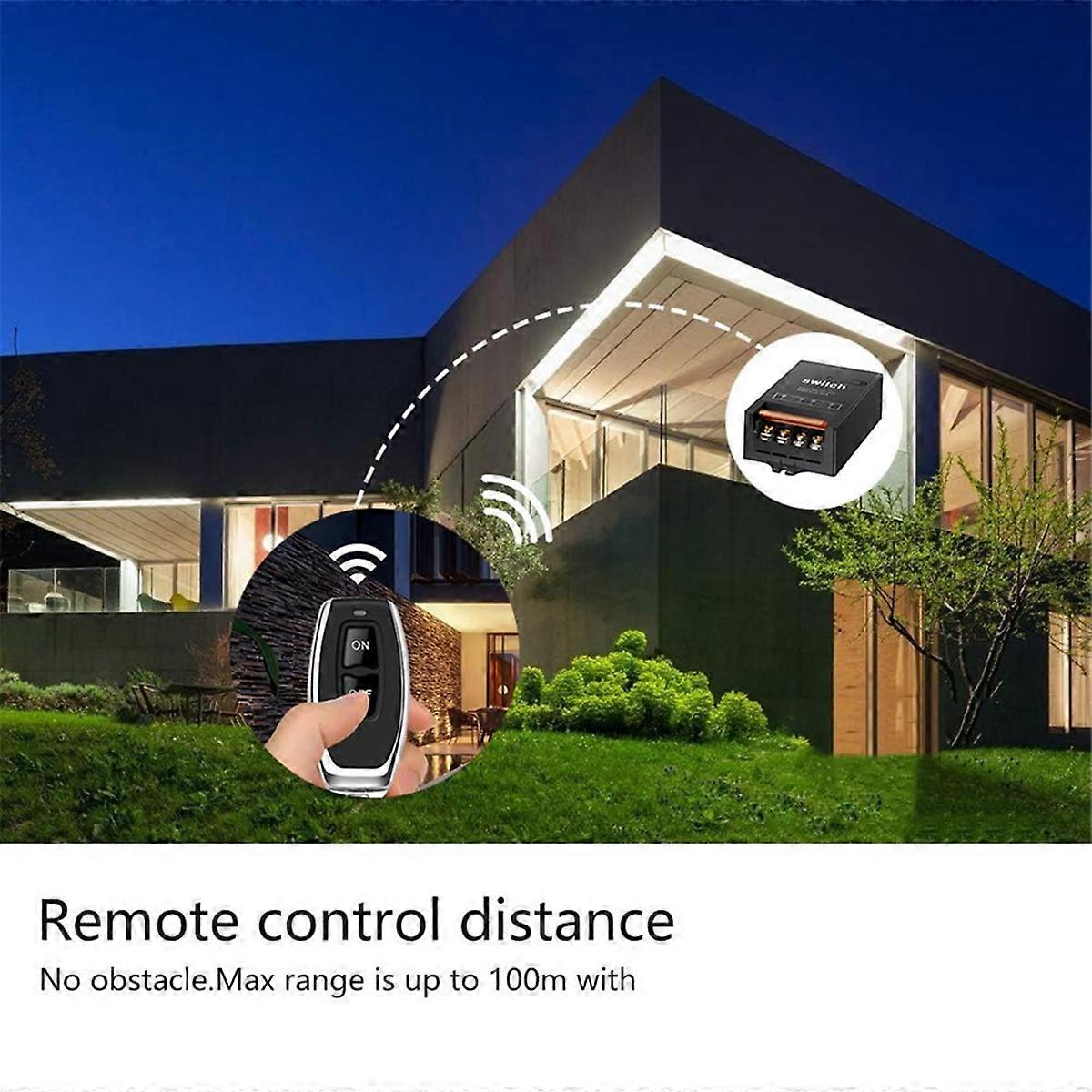 12v Remote Control Switch with 30A Relay,DC 72v 60v 48v 36v 24v 12v Wireless Switch for Lights,Lamps