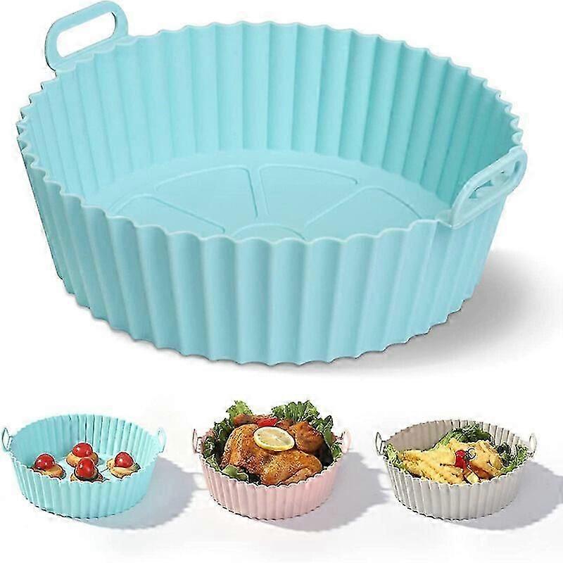 Air frying pan Silicone cushion Multi-function liner Frying pan Frying pan(blue)