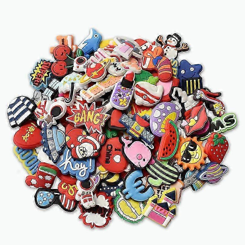 Lot Of 100 Pcs Random Pvc Different Shoe Charms For Shoe Decoration
