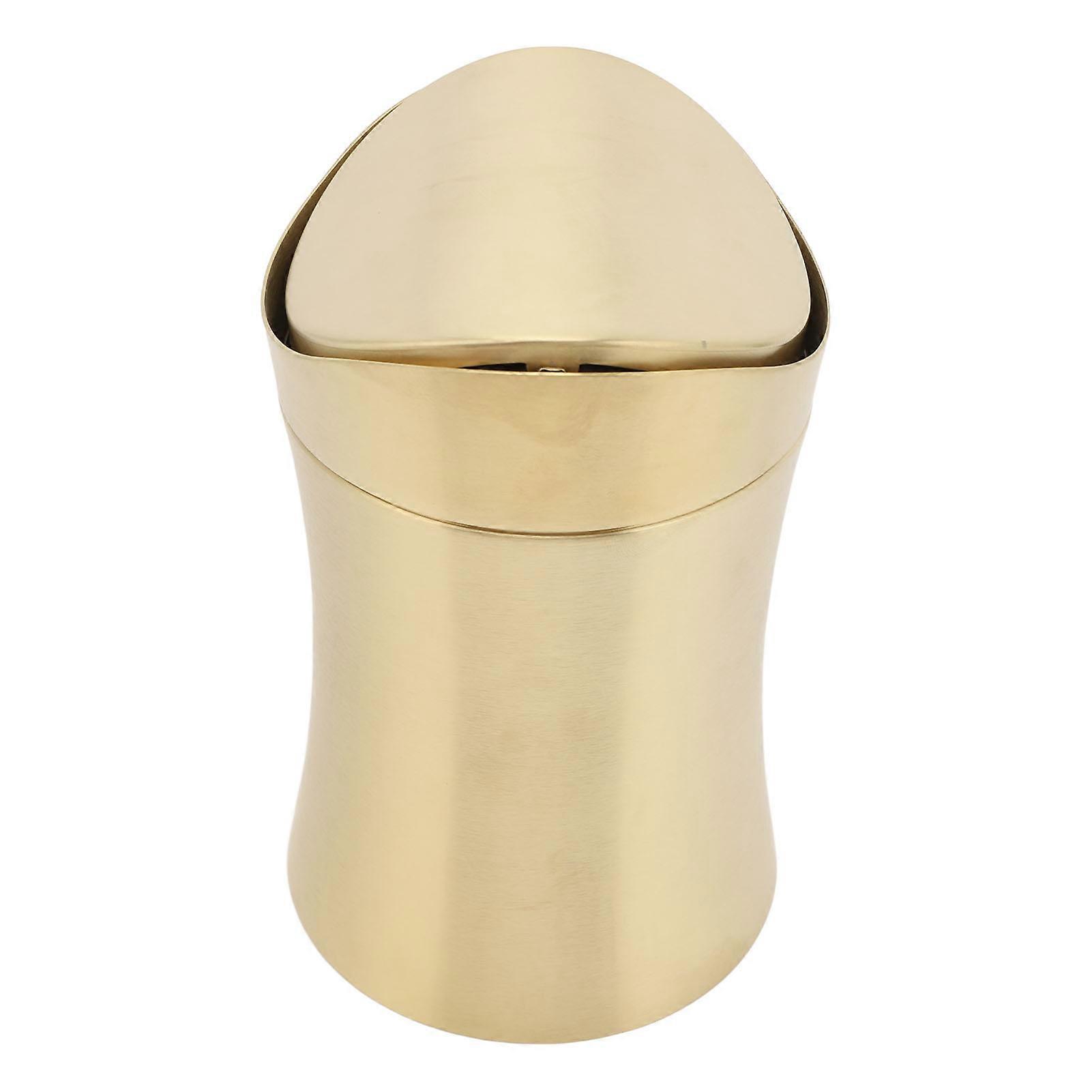 Countertop Trash Can 304 Stainless Steel Desktop Waste Garbage Bin Tiny Waste Basket with Lid for Home Office Kitchen 