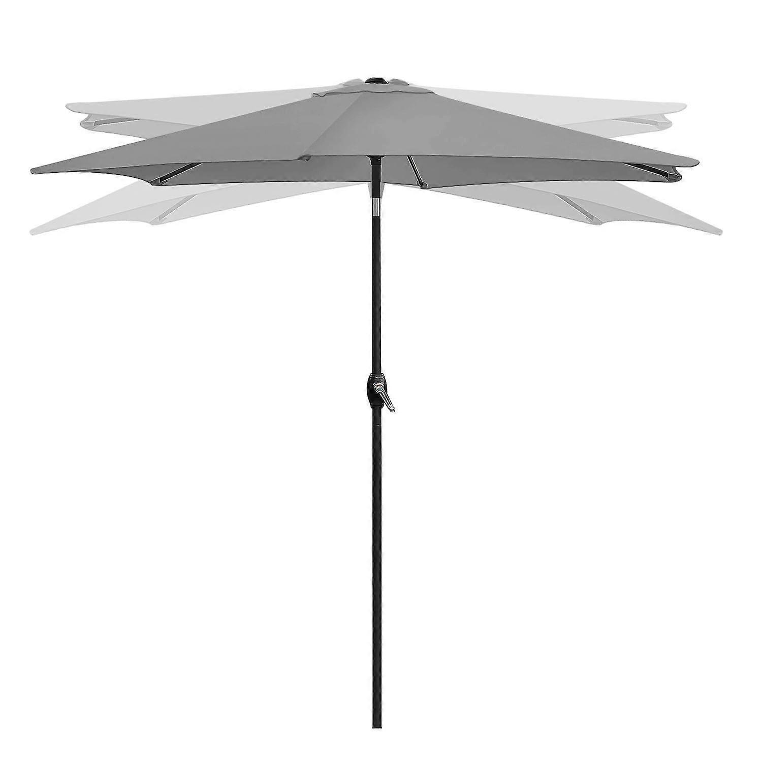 Folding parasol for garden balcony, adjustable, 210 cm, grey