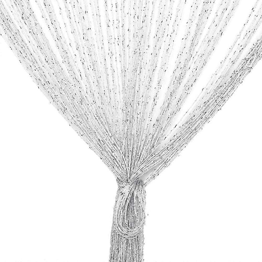 String Dew Drop White Curtain - Porta O Pannello Finestra - Dimensioni Totali 100 X 200cm - Divisorio decorativo Glitter String Tassel Room Partition - Perfect As F