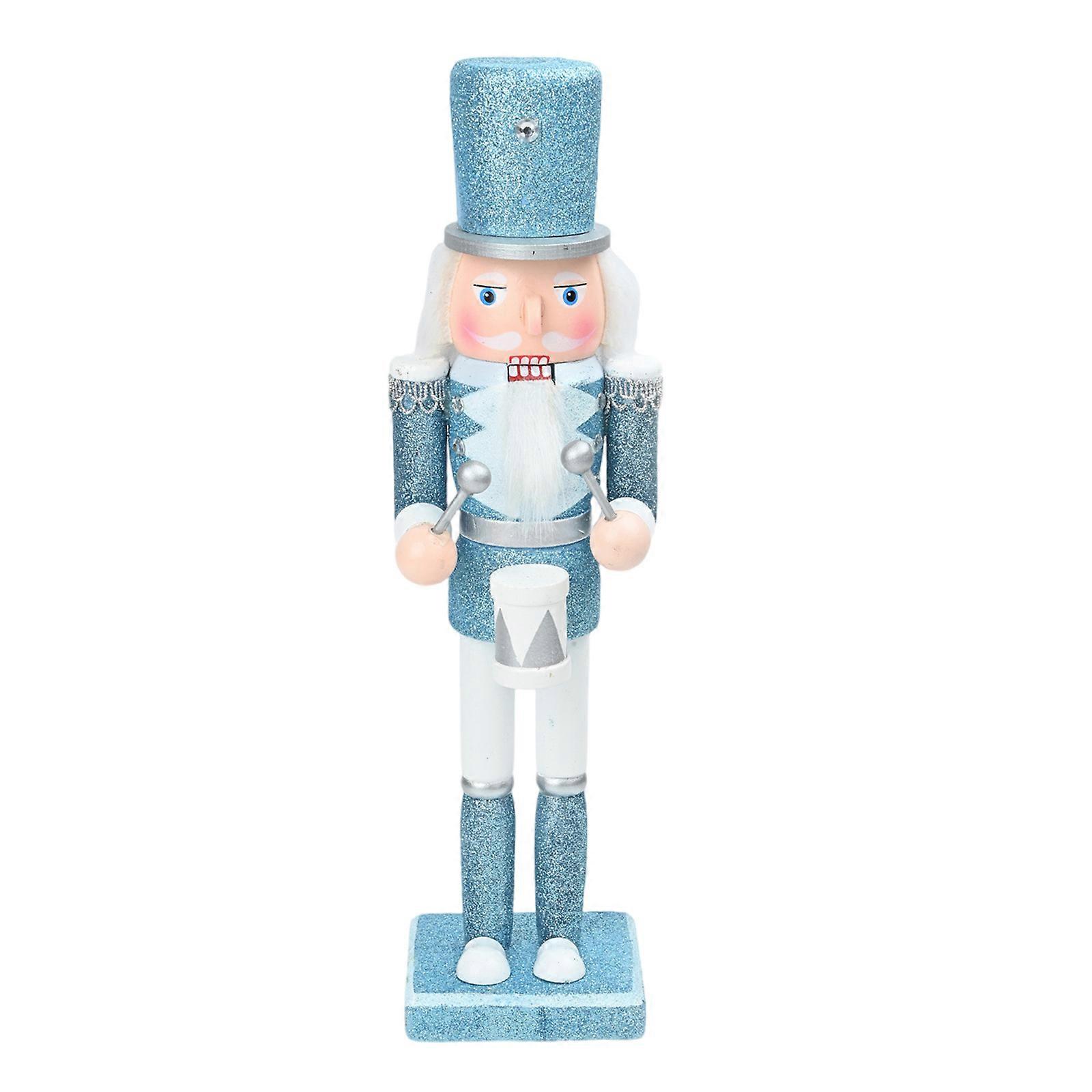 30cm Wood Nutcrackers Figurine for Office Display Handmade Desktop Ornament Christmas Tabletop Statue Decoration