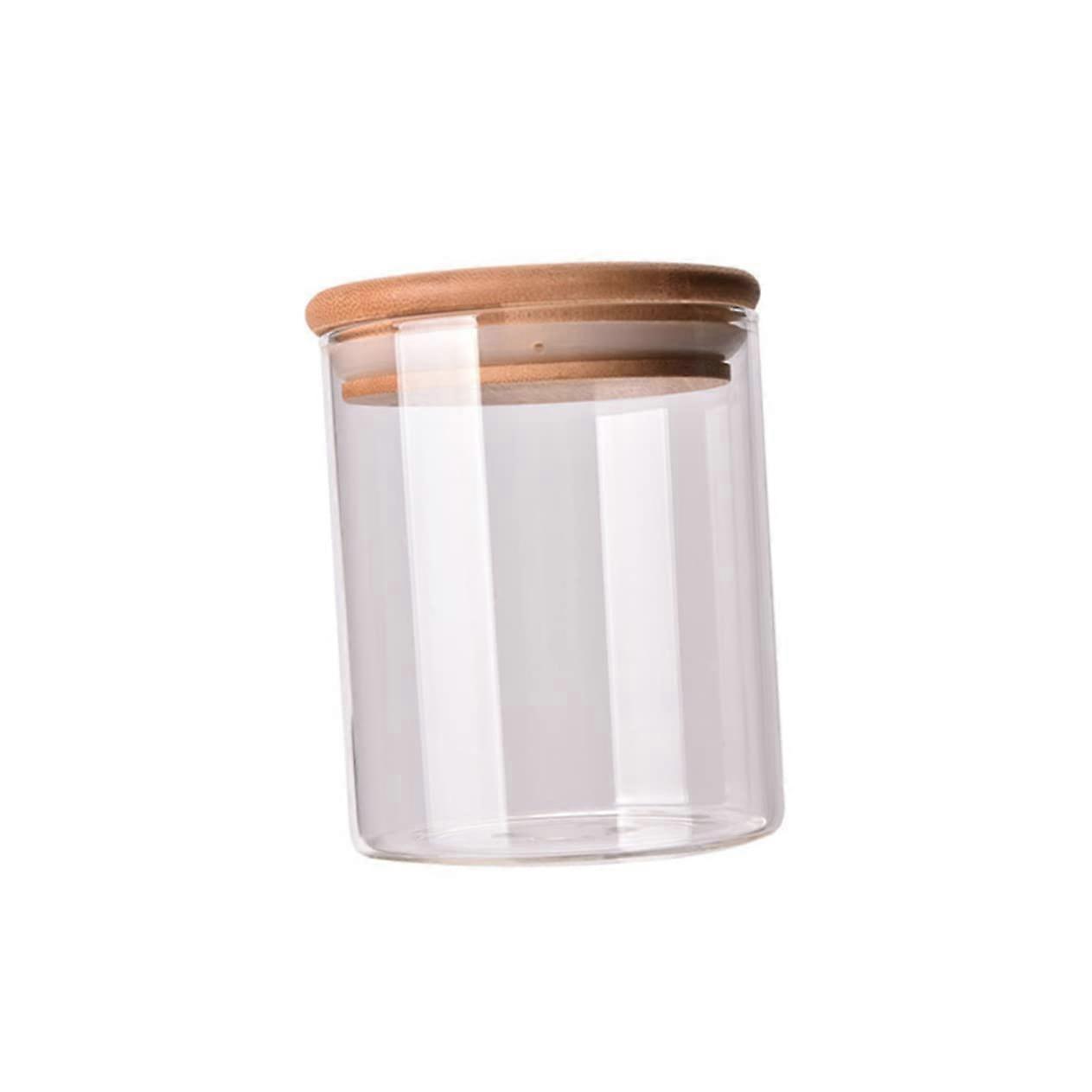 Glass Canister 550ml with Bamboo Airtight Lid for Kitchen Food Storage, Durable Glass Container, Eco-Friendly Design