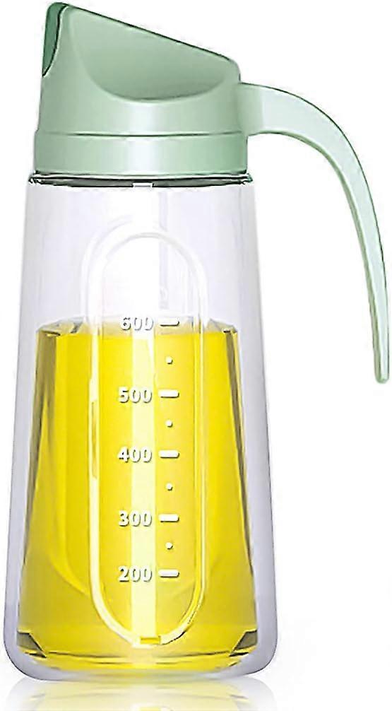 Glass Oil Bottle, Automatic Cap, Clear Scale Design