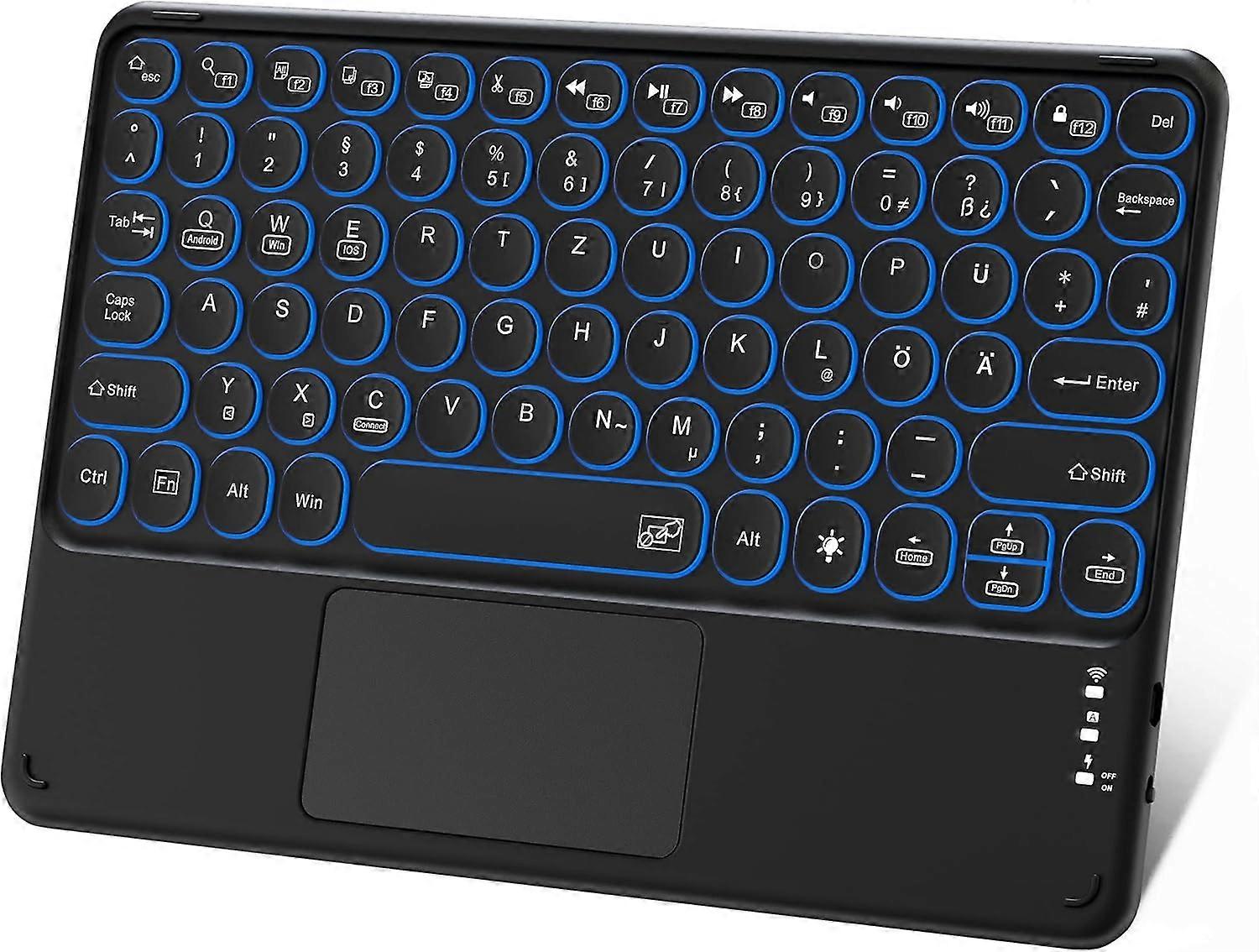 LX - Clavier Bluetooth 1 touche (clavier rétroéclairé coloré tactile de 10 pouces - noir)