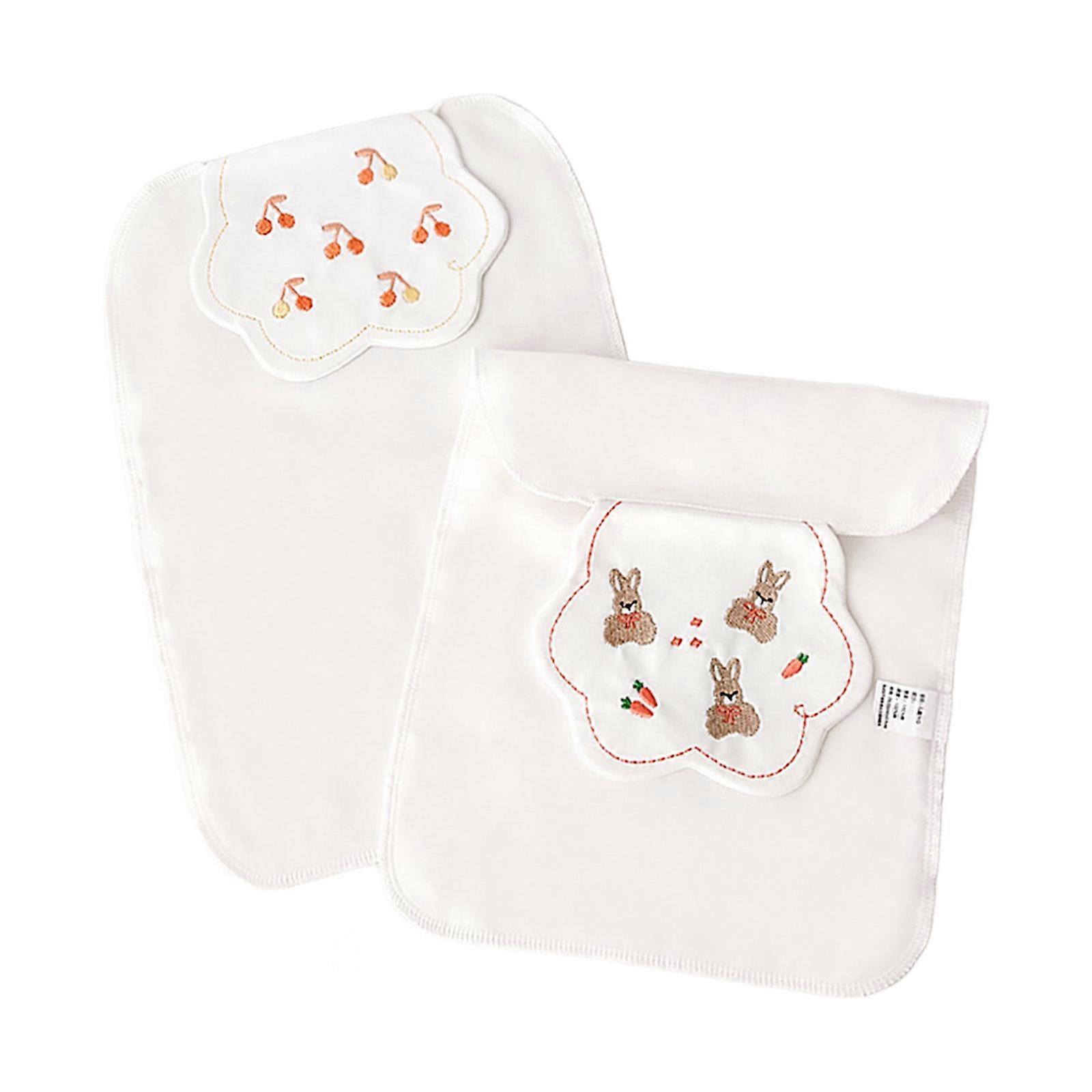 Set of 2pcs Sweat Absorbent Towel Cartoon Theme Cotton Backrest Towel Soft & Breathable Infants Back Towel Pad Wipes
