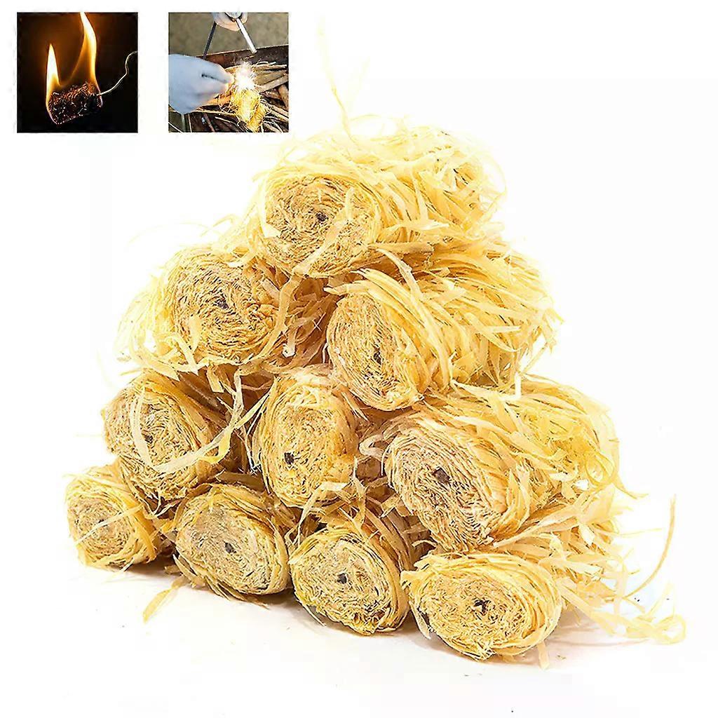 50 パインウッド&ワックスファイヤースターター、グリル、キャンプファイヤー、暖炉用の無臭、無煙、高速点火