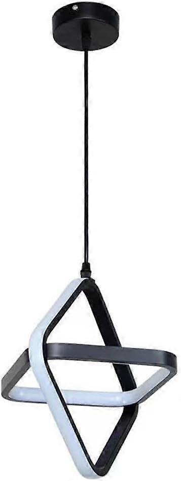 Modern Dimmable LED Pendant Light Fixture - Adjustable Height, Geometric Square Design for Kitchen