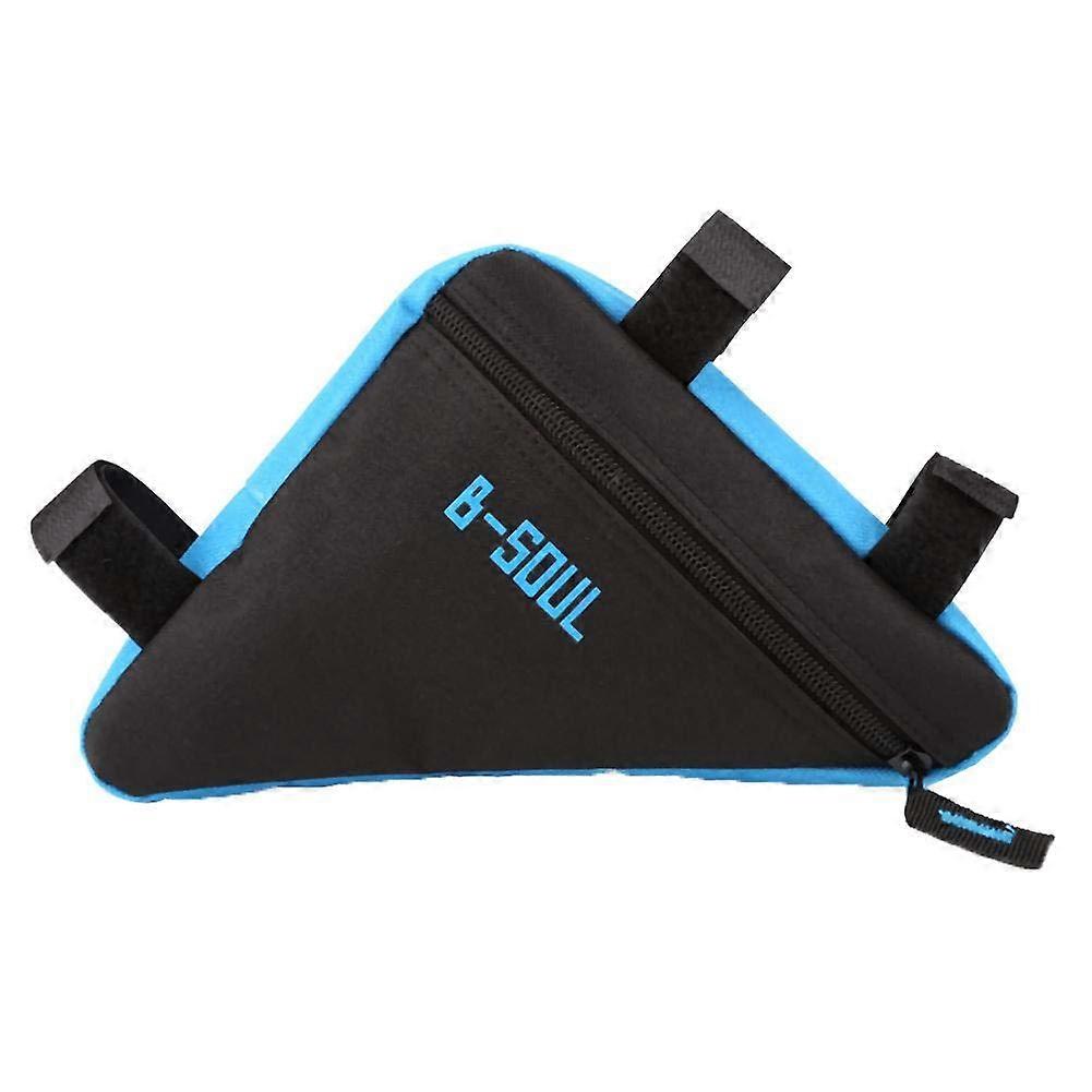 Bicycle Triangle Bag, Bicycle Frame StrapOn Pouch for Cycling Travel Bicycle Accessories (Black Blue)