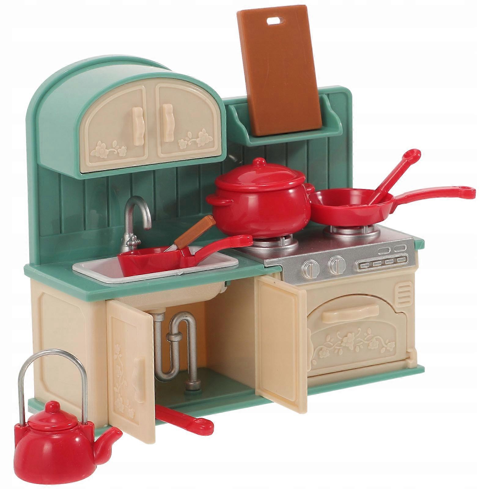 1 Set Dollhouse Miniature Doll House Kitchen