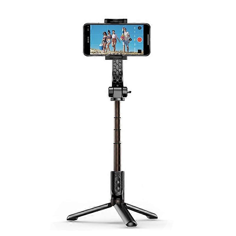 H202 Handheld Gimbal Stabilizer Foldable 3 in 1 Bluetooth Remote Selfie Stick Tripod Stand for Smart Phone, Dual-Key Control