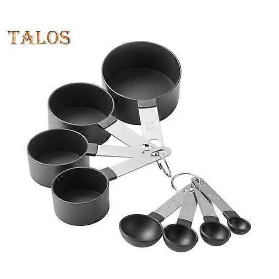 8Pcs Measuring Spoon Set Stainless Steel Measuring Spoons with Embedded Scale for Precision Cooking Home Restaurant Bakery Use