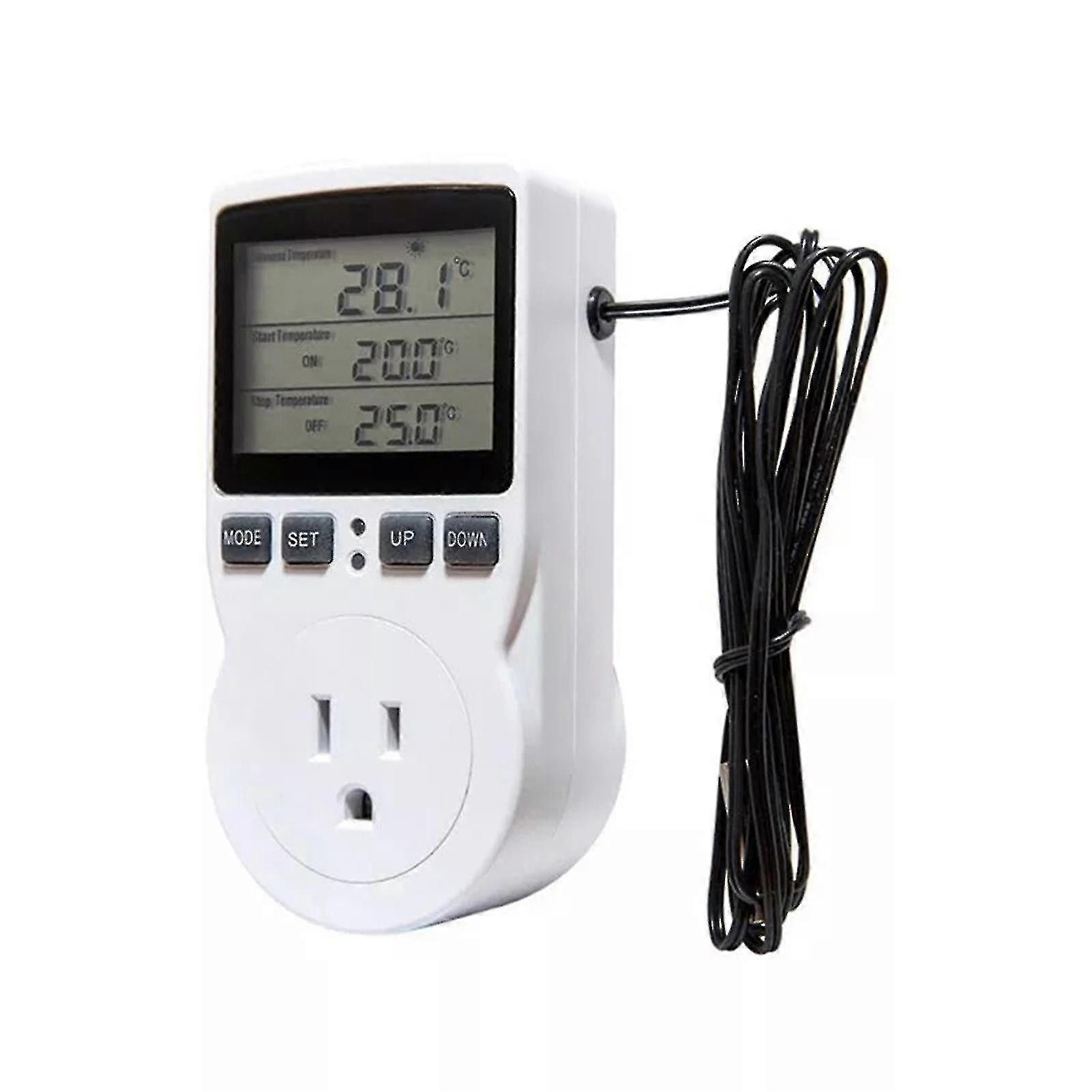 Temperature Controller 16a 230v Large Screen Lcd Display Digital Thermostat Socket Outlet For Heat Mat-color:us Plug