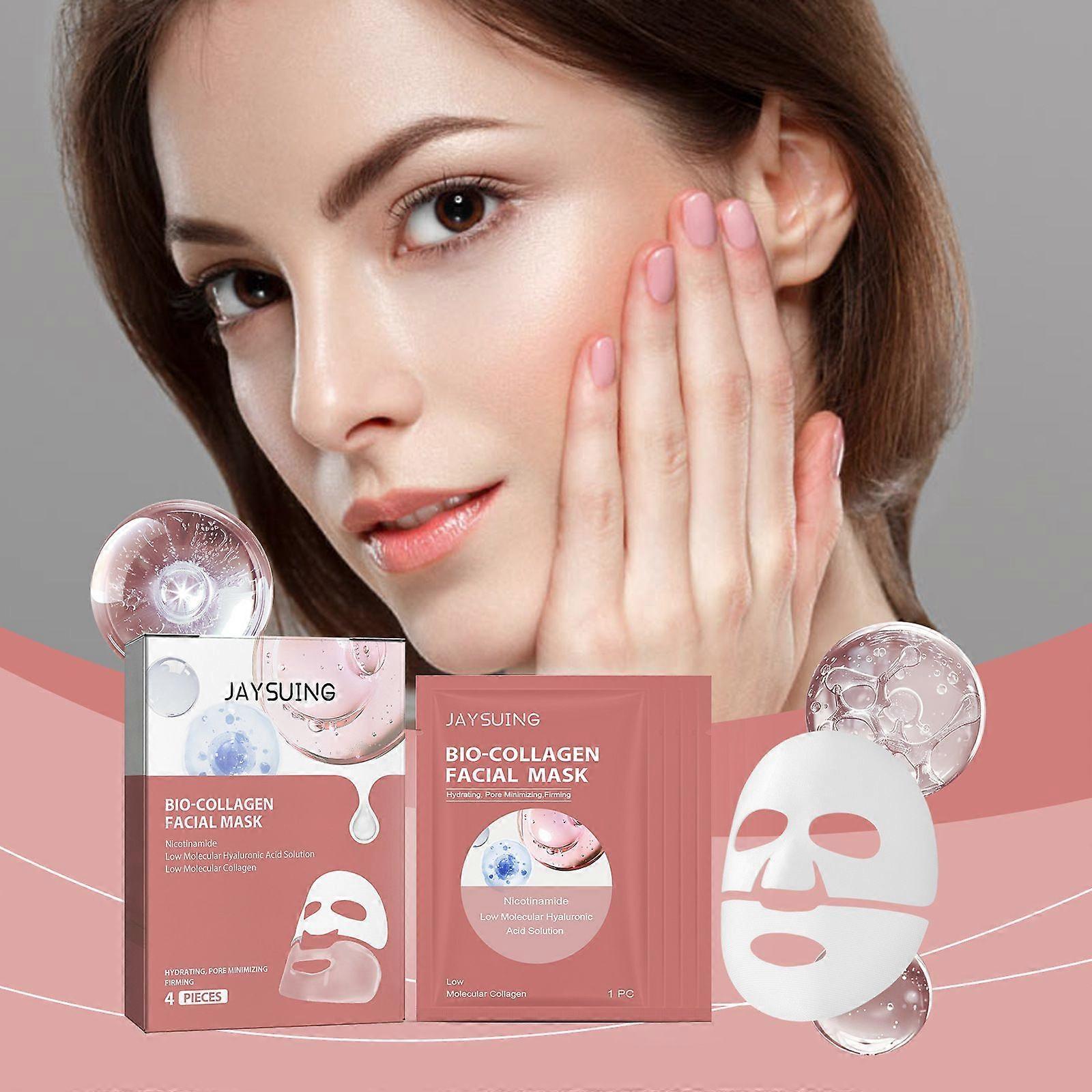 4pcs Niacinamide Bio-Collagen Masks Moisturizing Sheet Set for Soft Skin