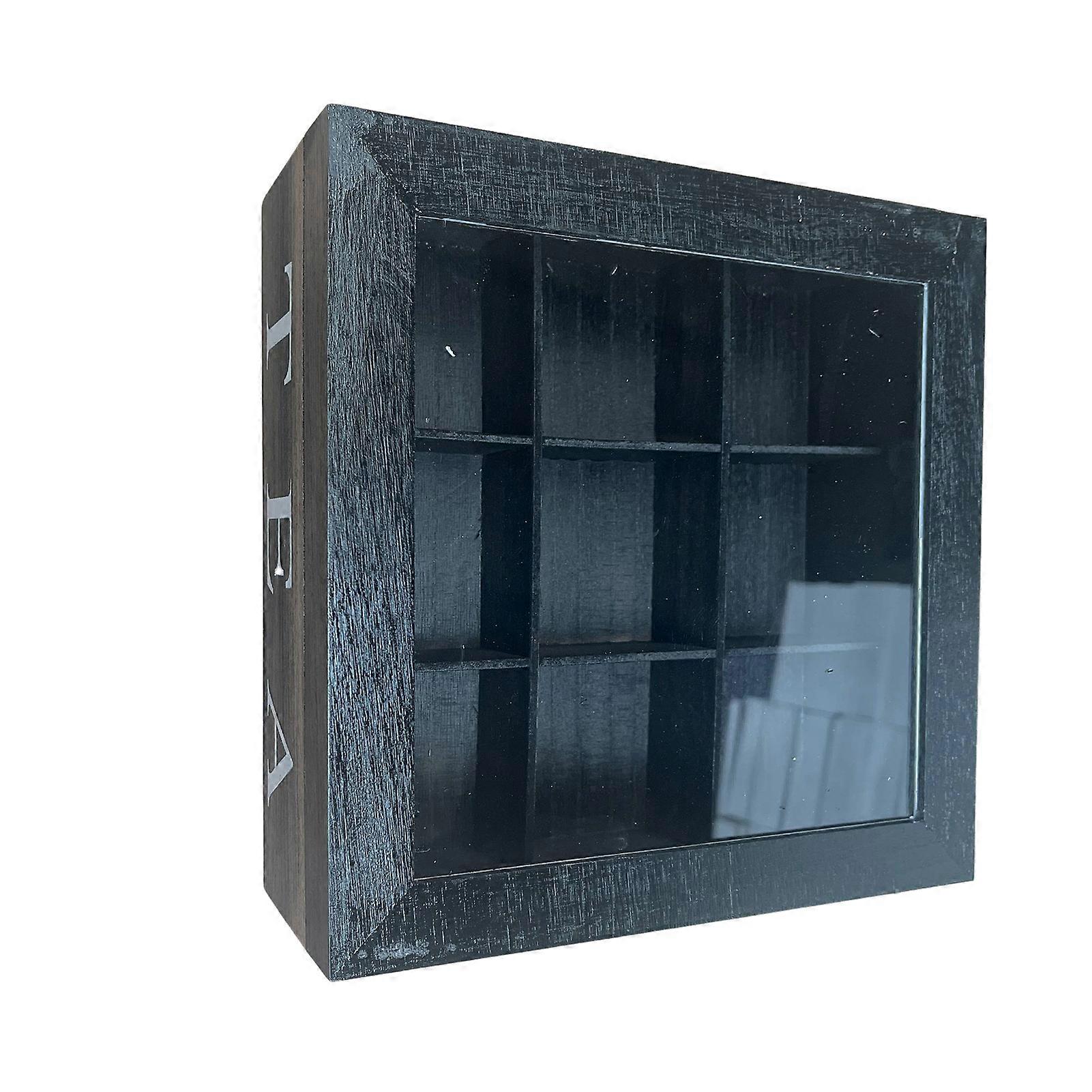 9 Cells Wooden Storage Box Storage Box With Visible Lid