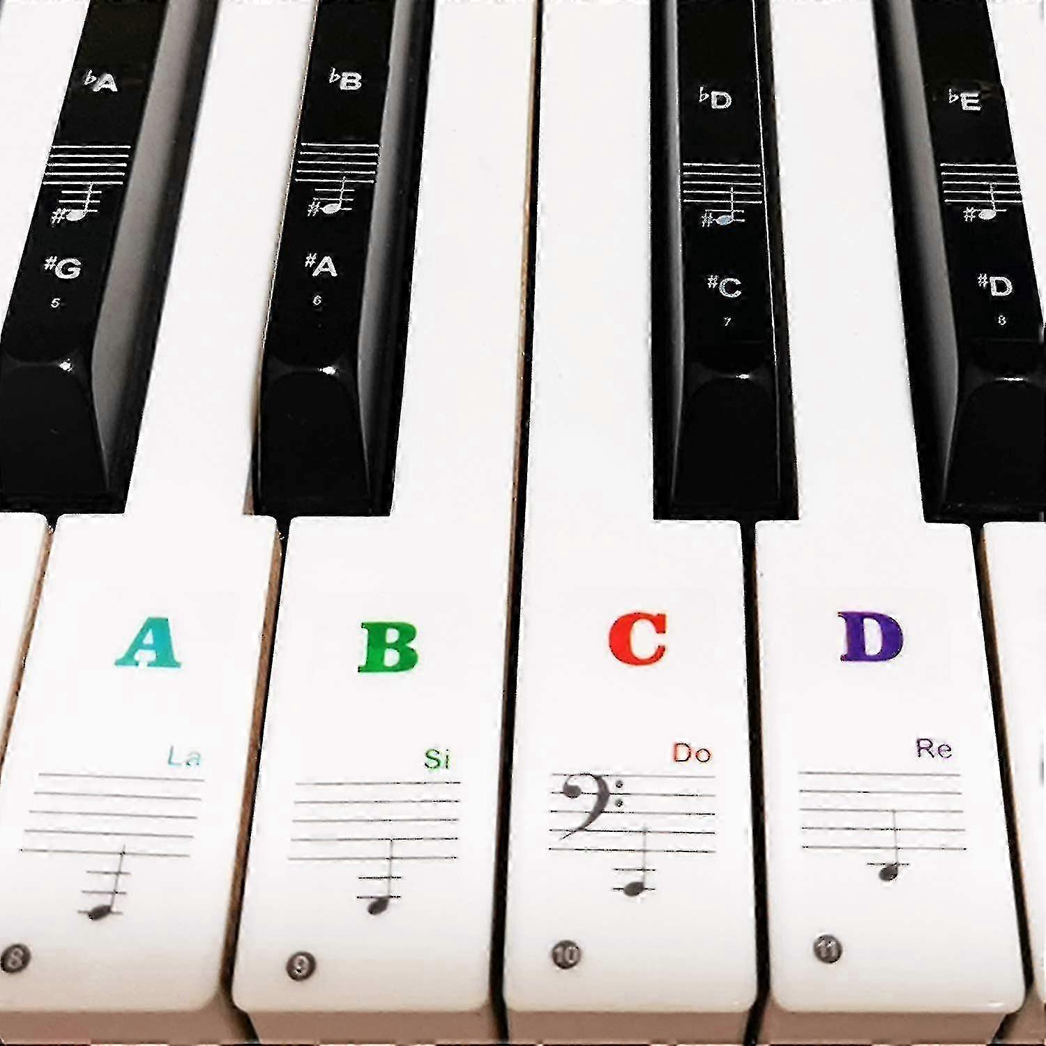 Bold Large Letter Removable Piano Keyboard Stickers for 88/61/54/49/37 Key Learning