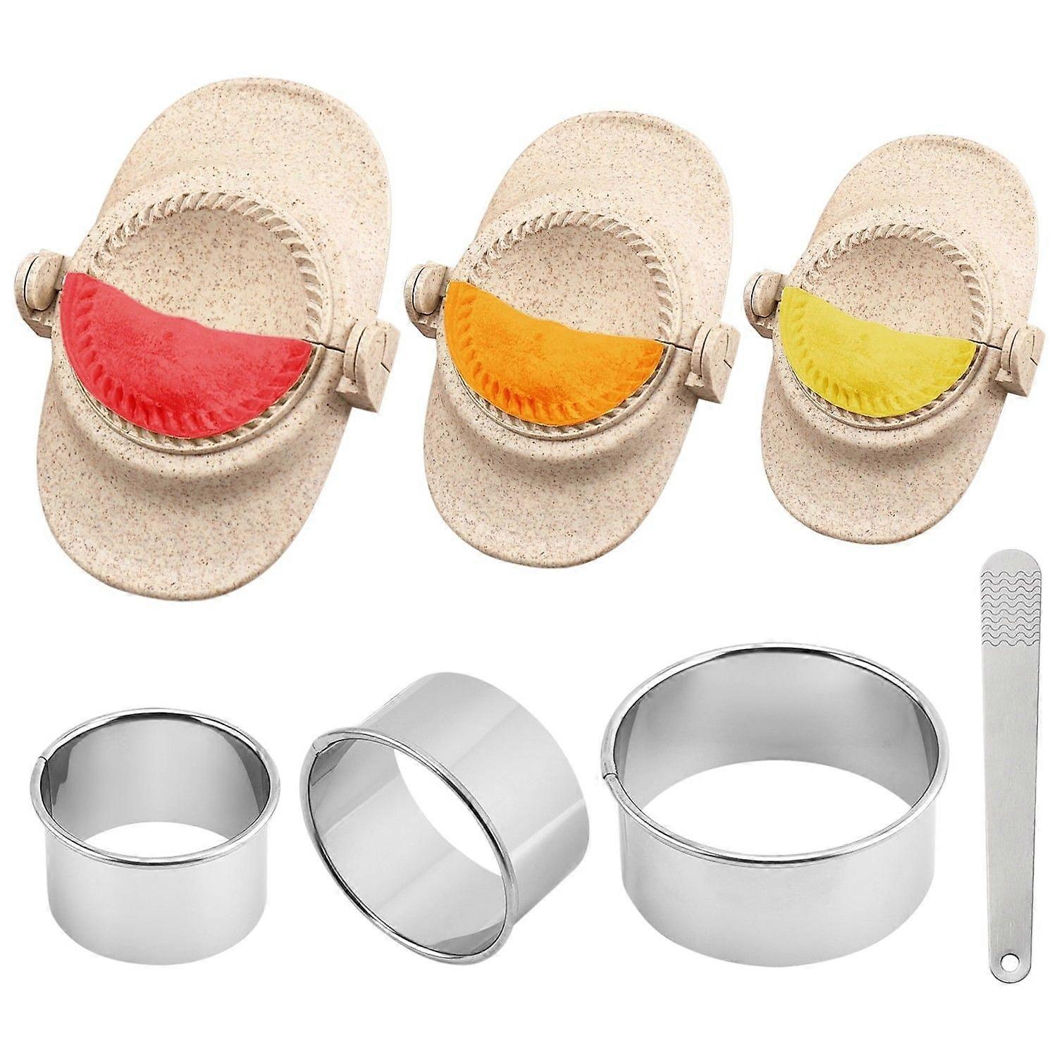 7 Pcs Chinese Dumpling Making Molds With Dough Cutter