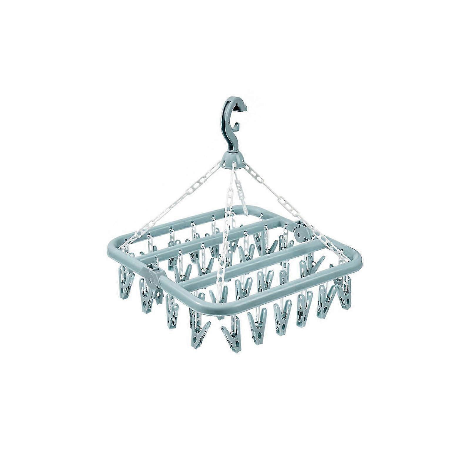 Hanging Socks Organizer - 32 Clip Underwear/Socks Drying Rack