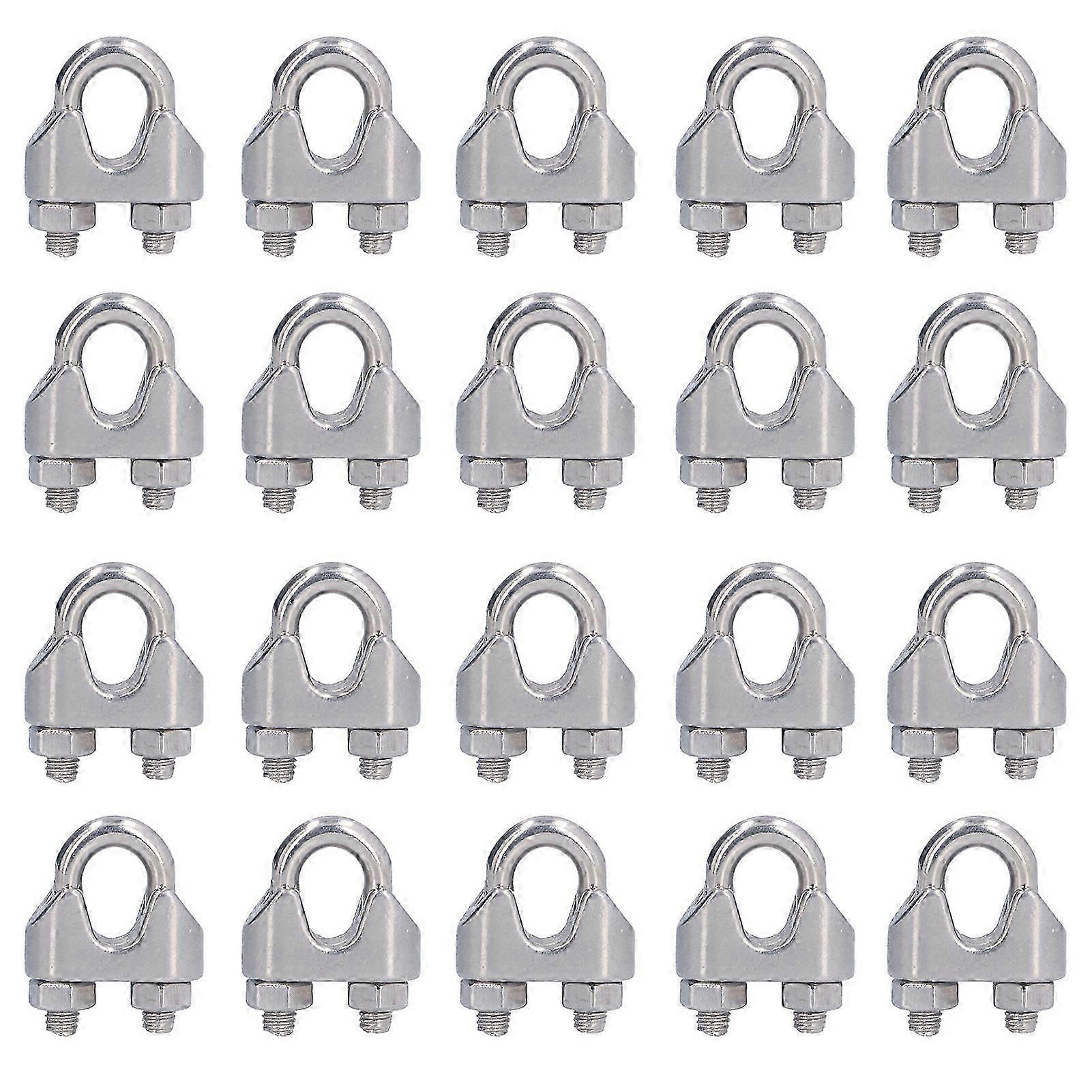 20 Pcs Cabo de Aço Inoxidável braçadeira Hardware Rigging Cabo Clipe Bloqueio Fixadores