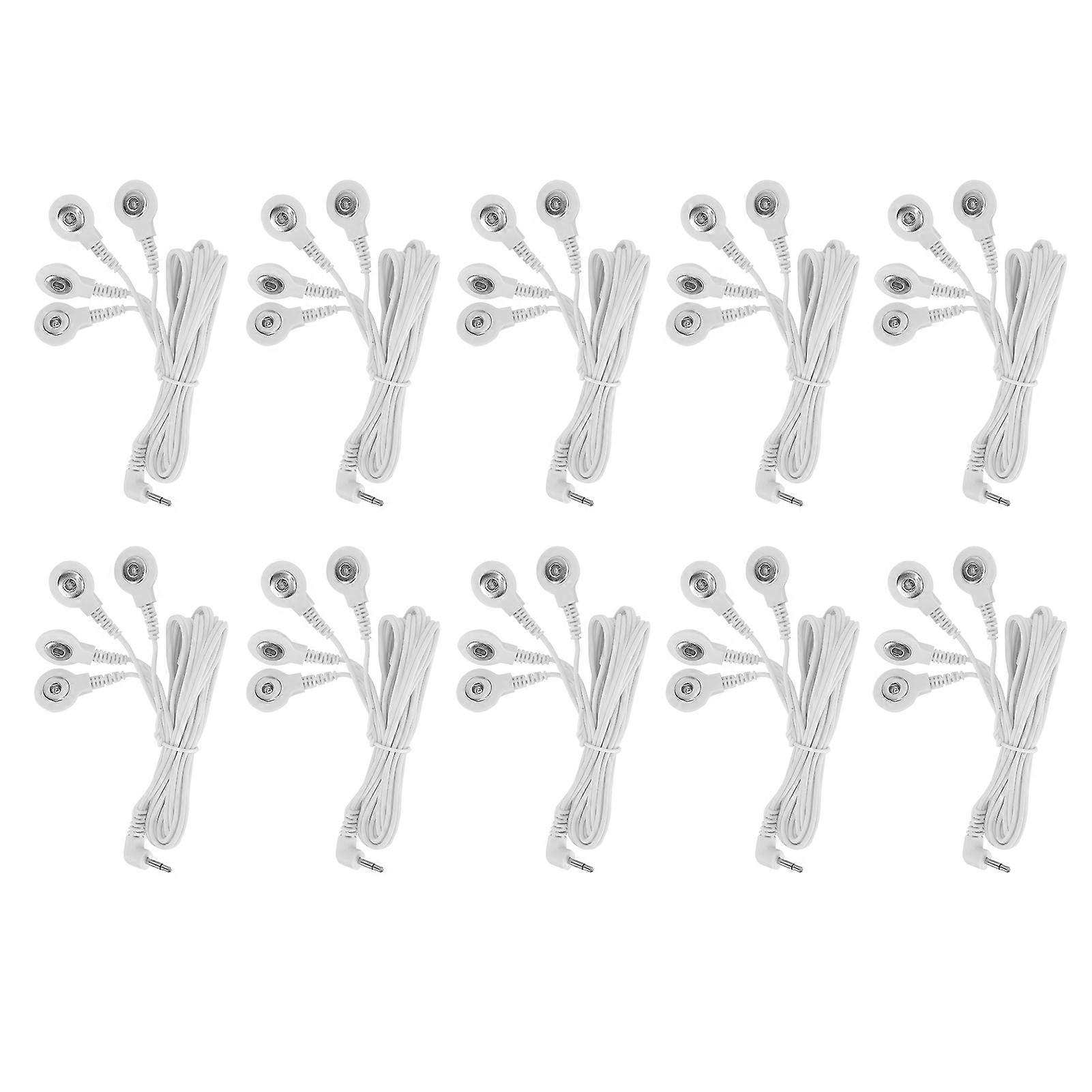 10pcs DC 2.5mm 4 Button Electrode Lead Wire Cable for Digital TENS Massage Machine