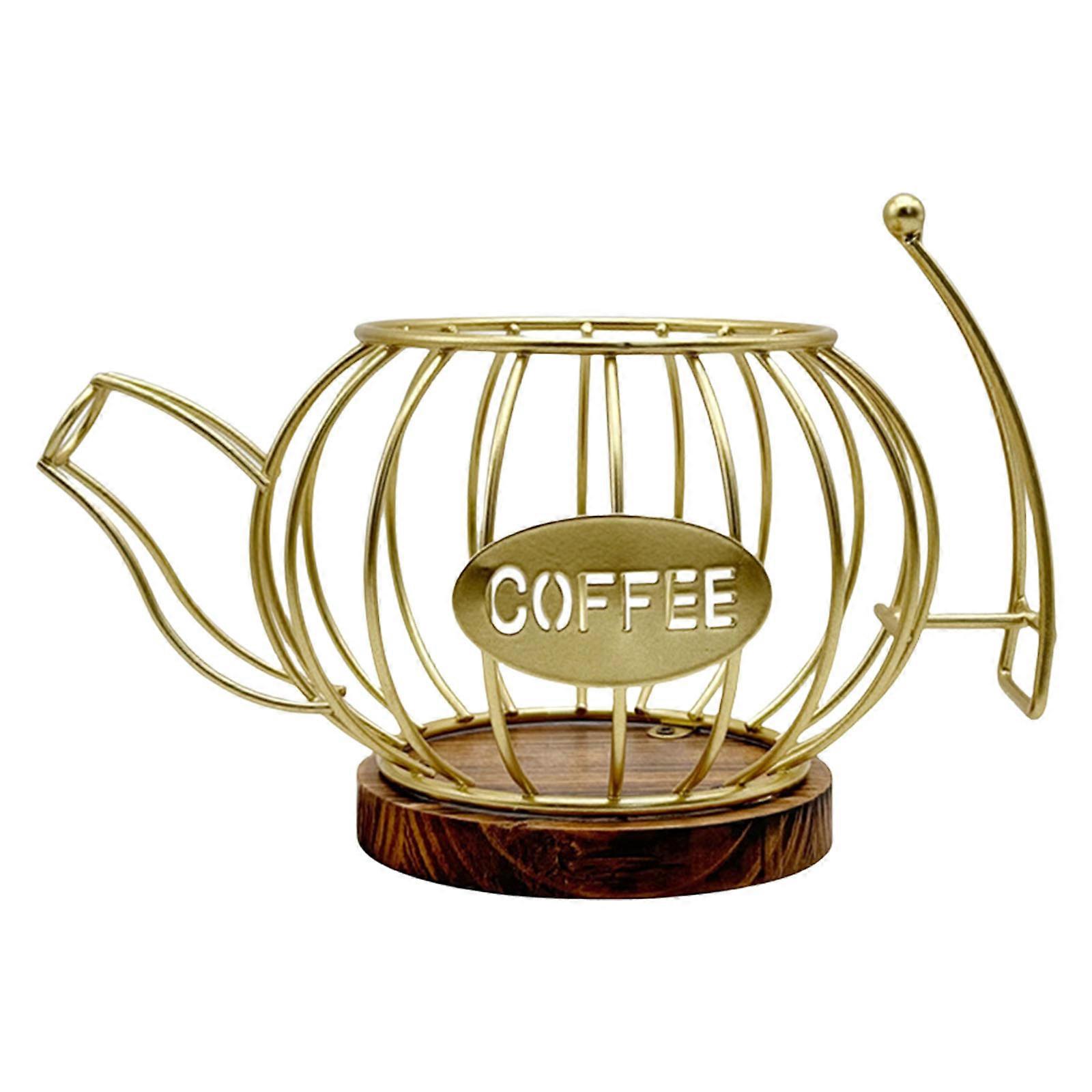Stylish Iron Coffee Pod Rack Convenient Storage Solution For Nespressos Capsules Snacks Decorative Desktop Accessory gold