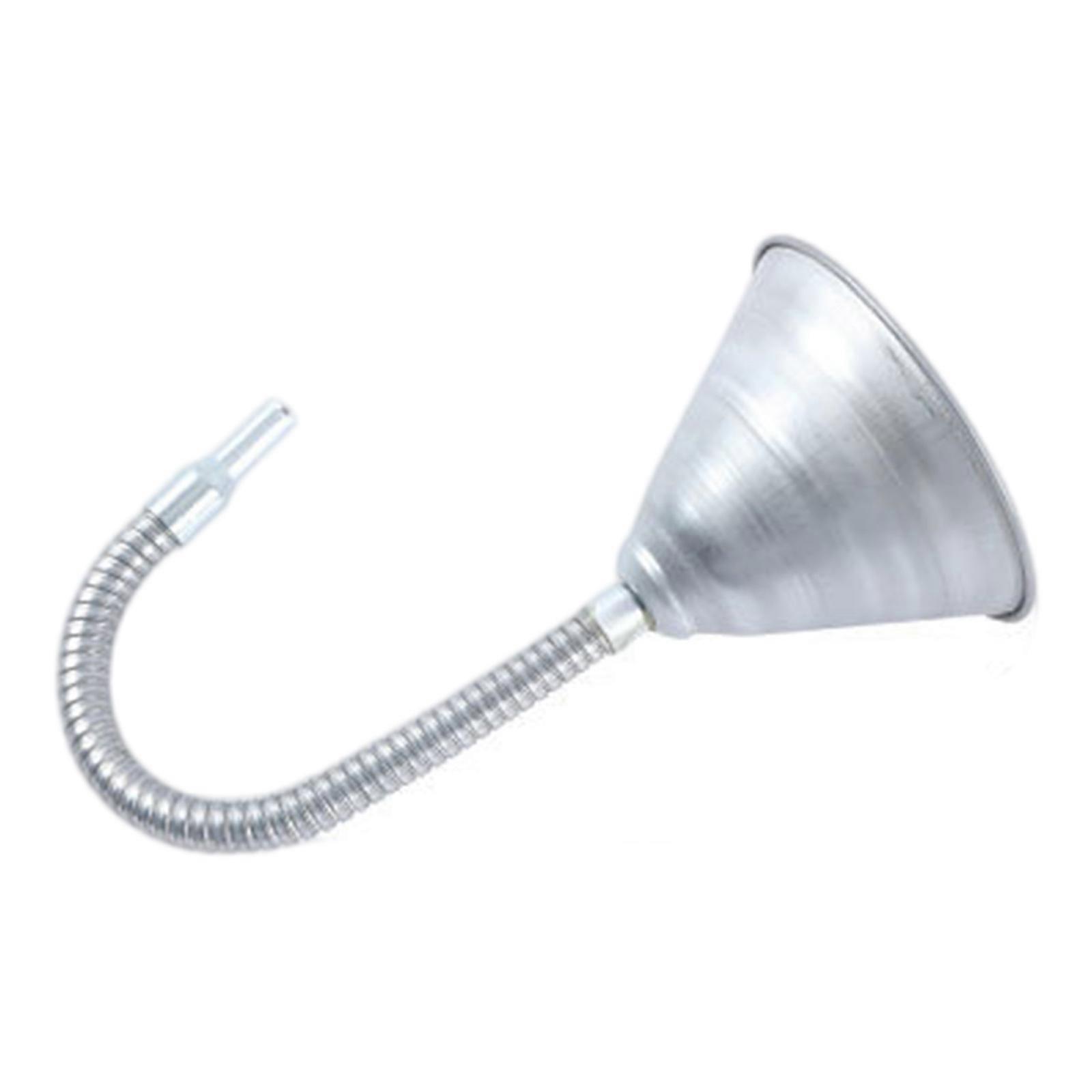 Multifunction Metal Funnel with Not Removable Filter Automotive Refueling Tool 42cm for Easy Liquid Transfer In Tight Space