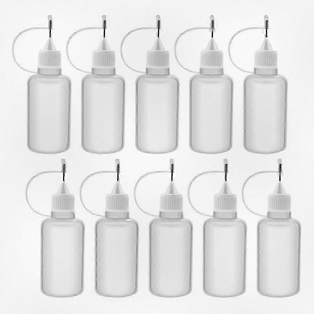 10 Pack 30ml Refillable Plastic Applicator Bottles with Squeezable Needle Tips, Ideal for DIY Glue Applications