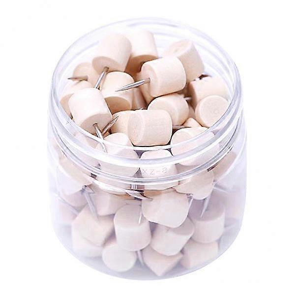 Set of 160 Natural Wood Round Pushpins for Crafting And Decorating