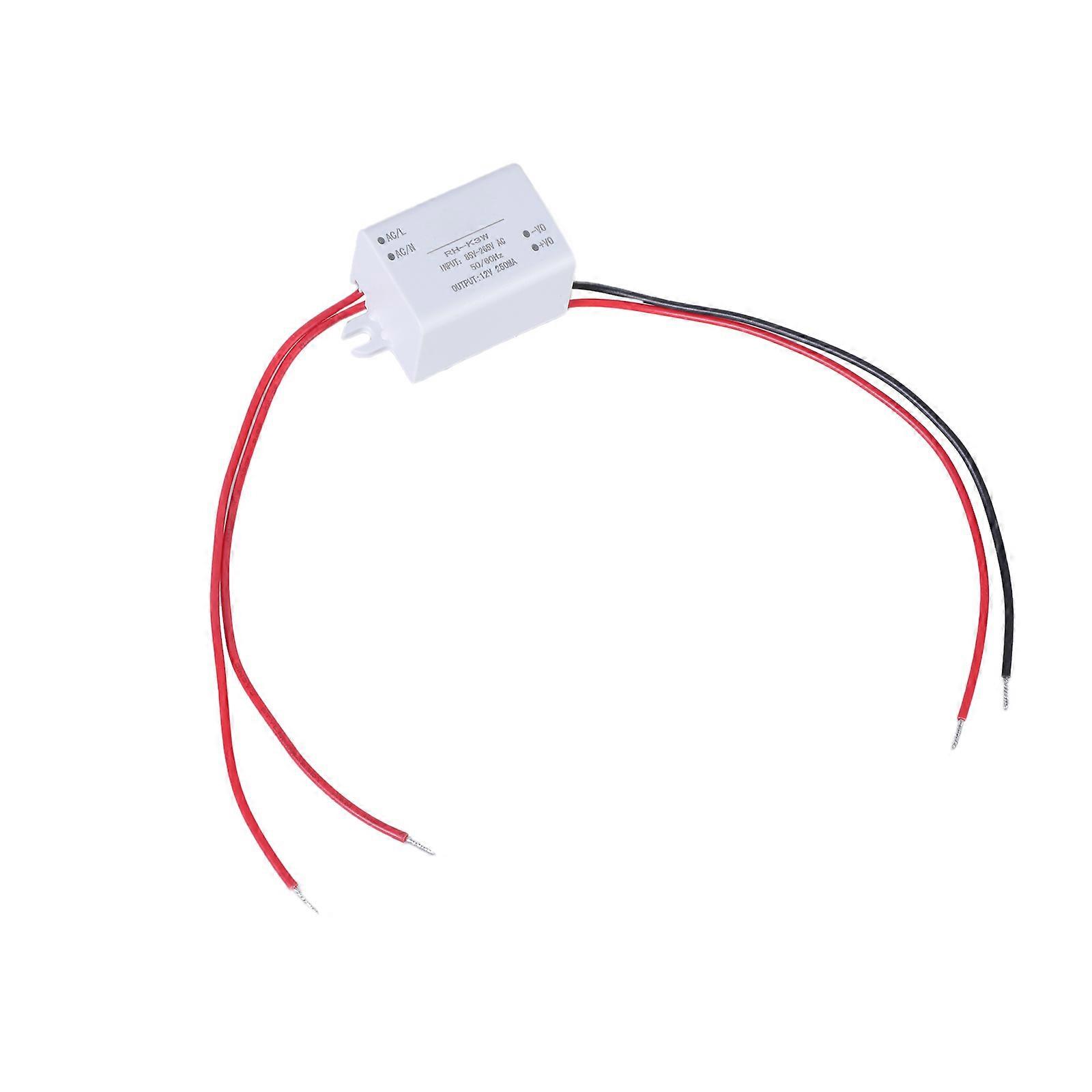 High Efficiency Power Adapter 85V-265V to 12V 250mA Voltage Conversion Cable Converter for Speaker Cameras and More