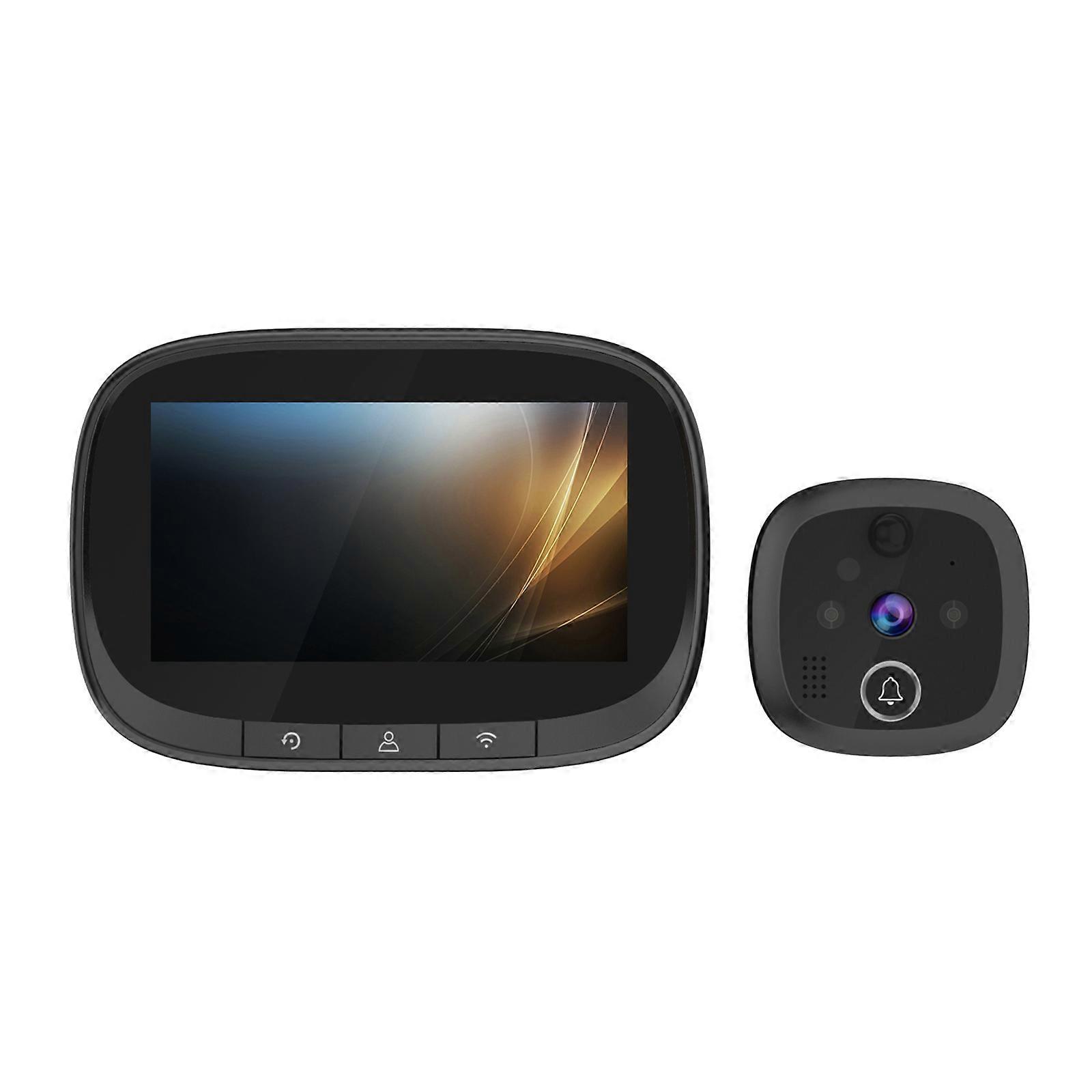 WiFi Video Door Peephole Camera Doorbell Viewer with LCD Monitor Night for Vision APP Control for Apartment Home Securit