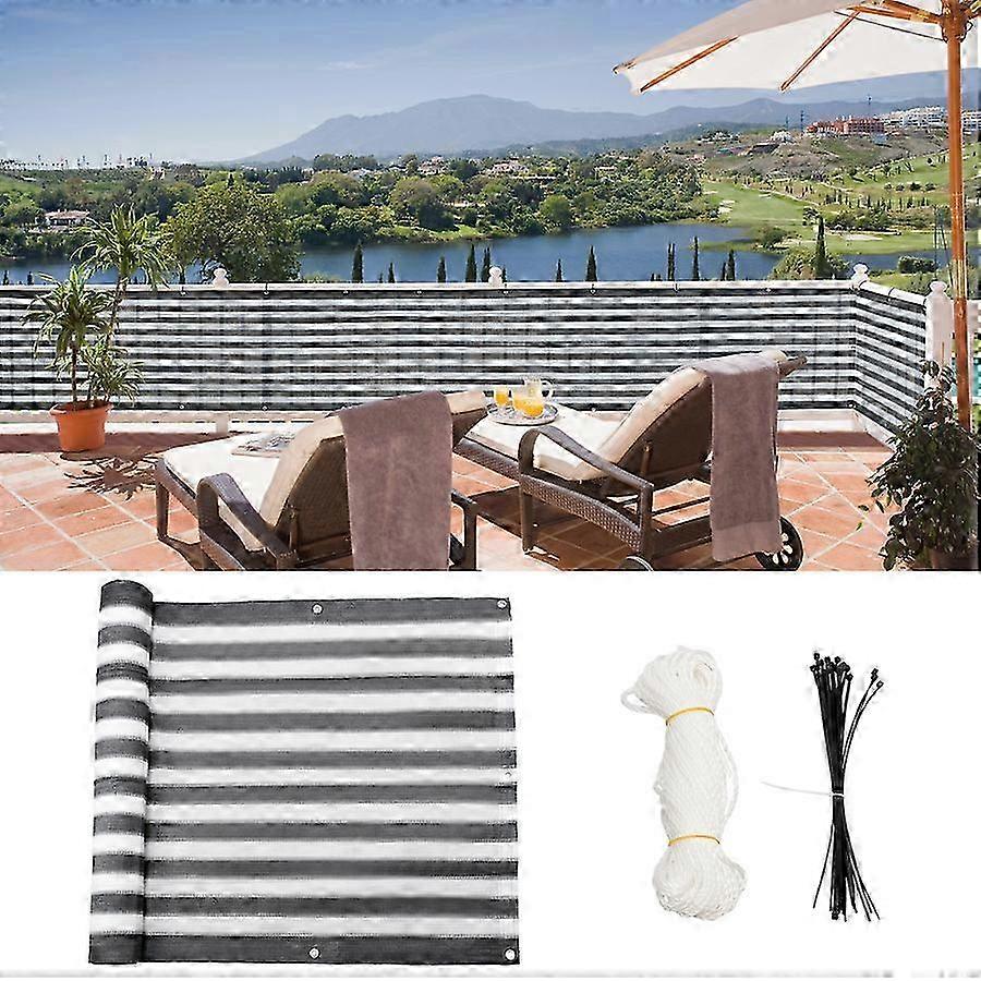 2025 0.9x5M PE Garden Shade Cloth, UV Resistant, Privacy Net - Black/White