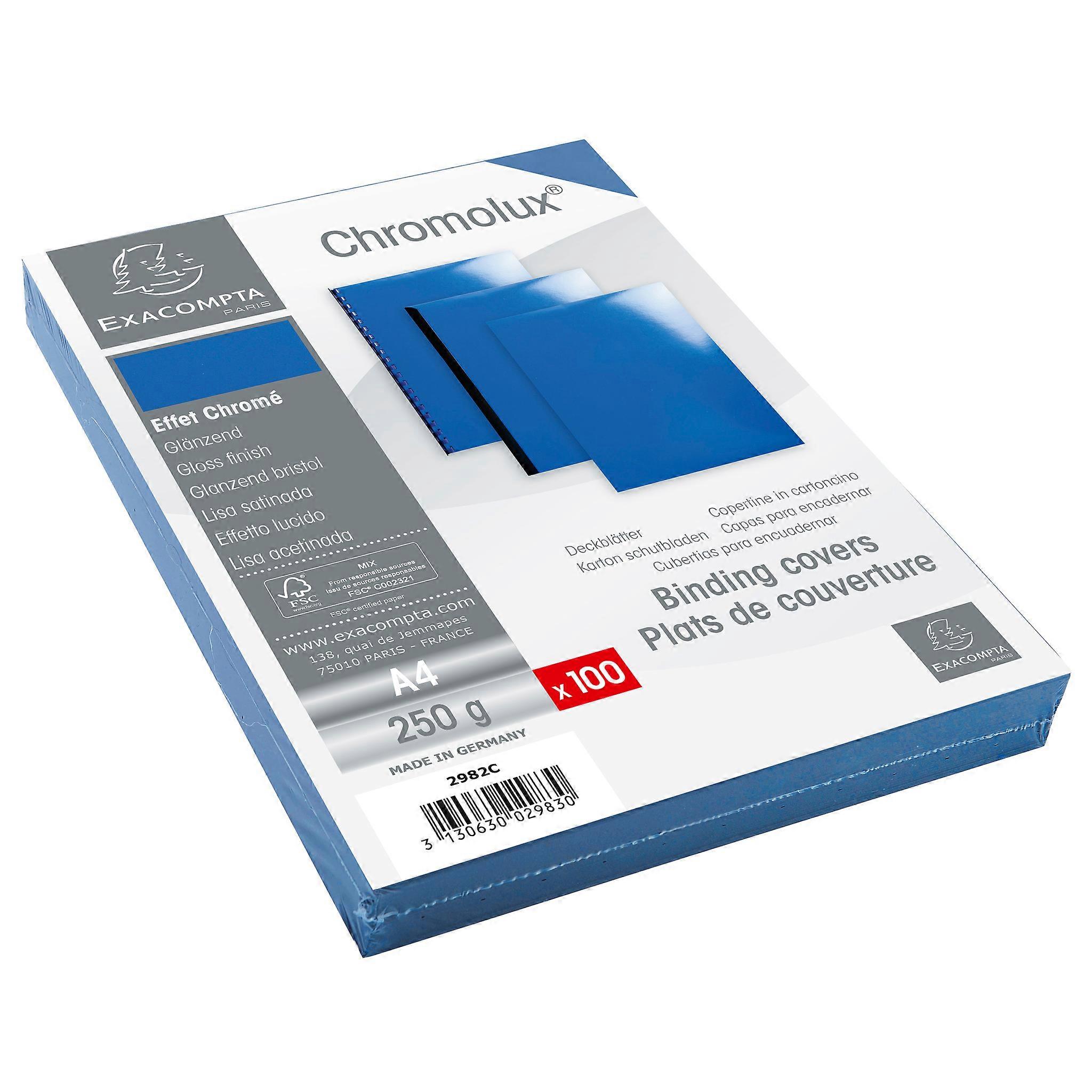 Exacompta 2982C Pk100 presentation Covers Chrome Blue - Blue