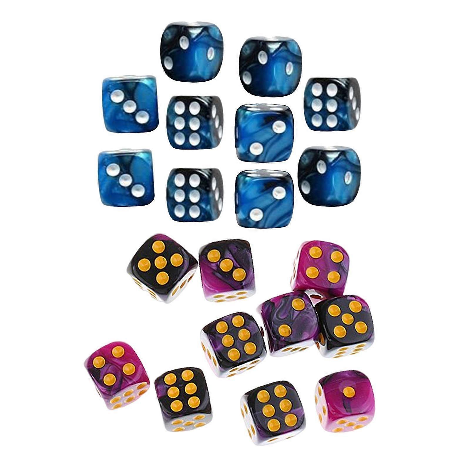 20pcs Six Sided Dices Set Opaque Party Toys for DND RPG Math Teaching