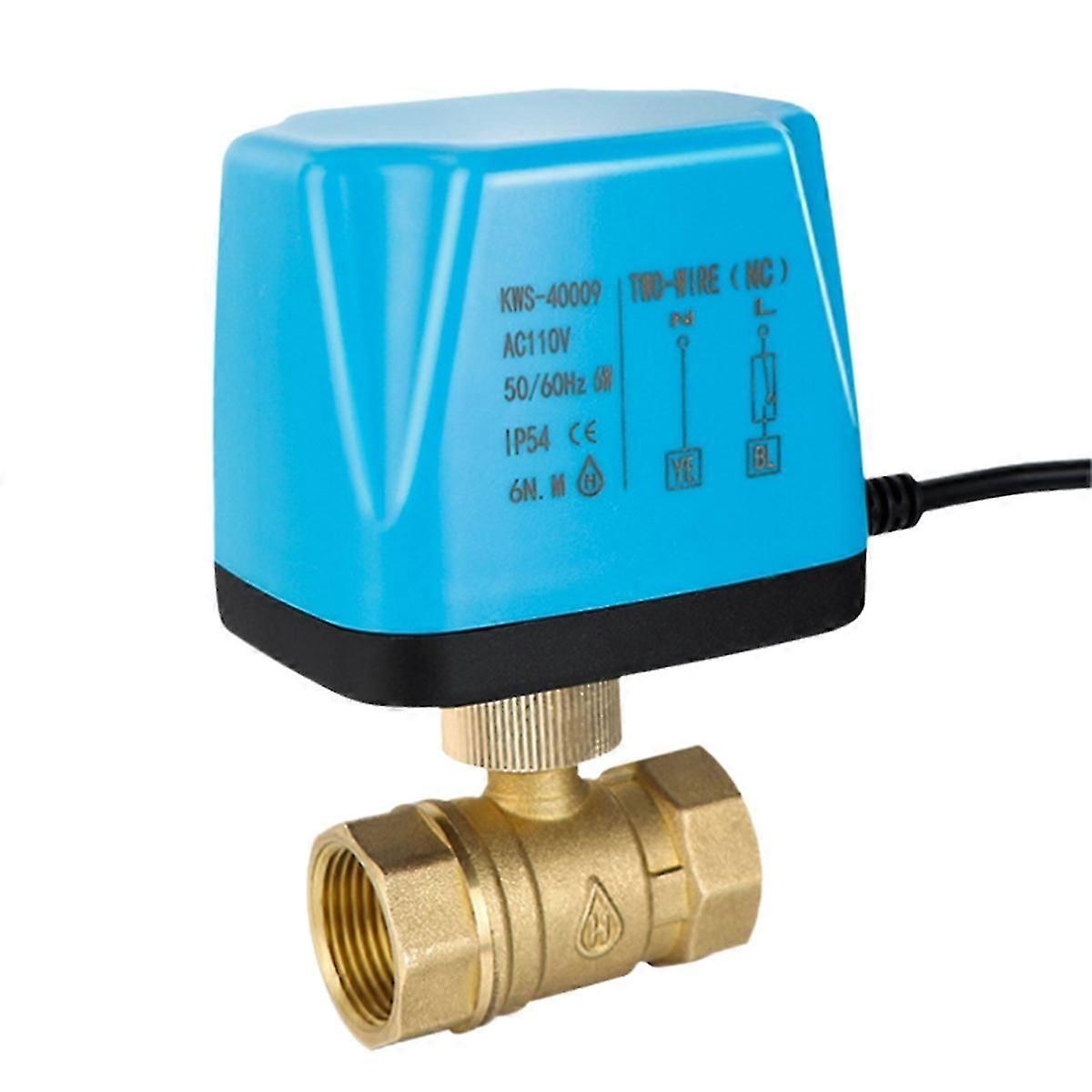 AC110V 2-Wire Brass Normally Closed Motorized Ball Valve DN15 for Replacing Solenoid Valve