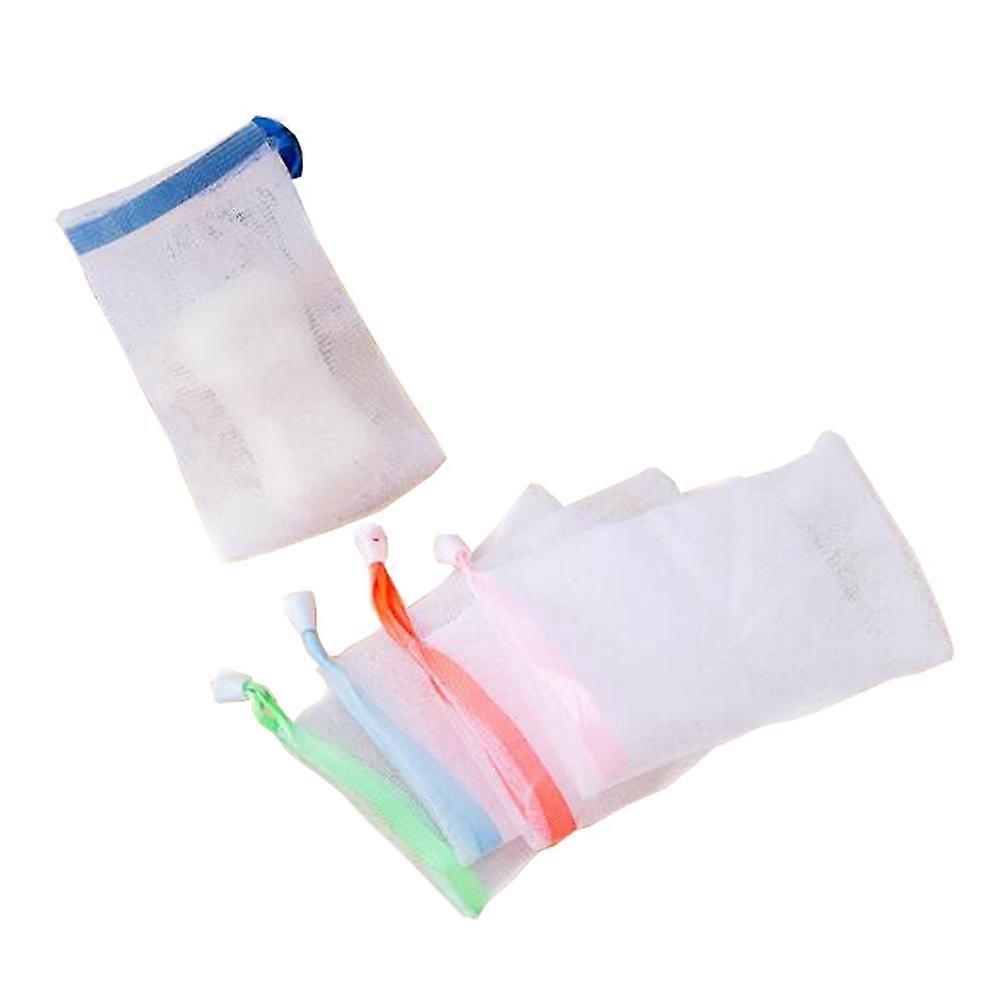 Soap Saver Mesh Bag Exfoliating Body Scrubber Daily Cleaning Accessory Random Color 5Pcs