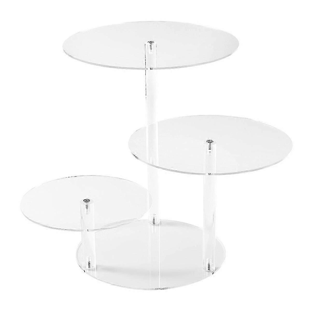 Round Acrylic Display Risers, 3-Tier Cupcake Stand Mini Display Rack for Cakes, Suitable for Various Events and Occasions
