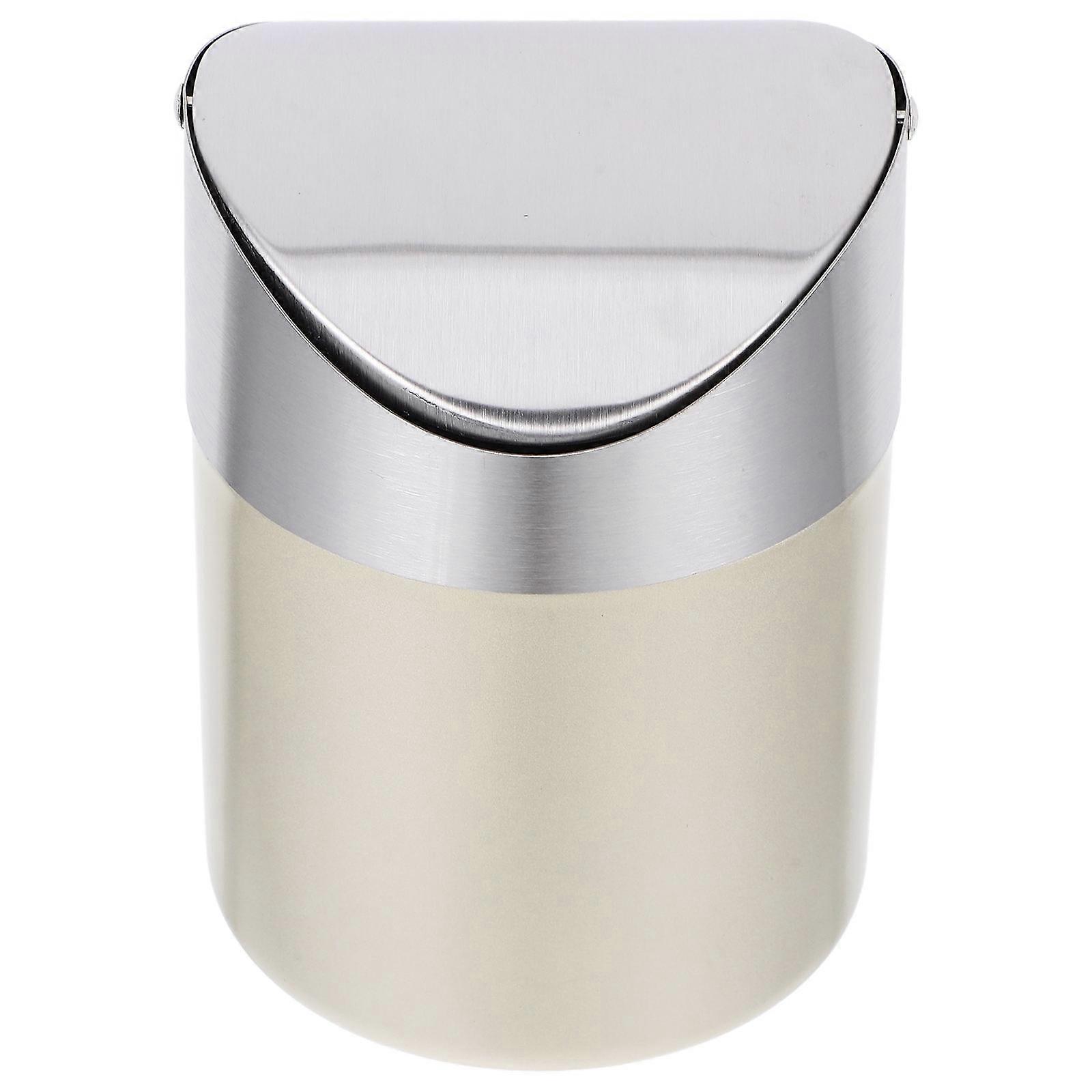 Table Trash Bin Wastepaper Basket Dormitory Use Lidded Waste Collection Light Green 16.50X12.00X12.00CM 1Set
