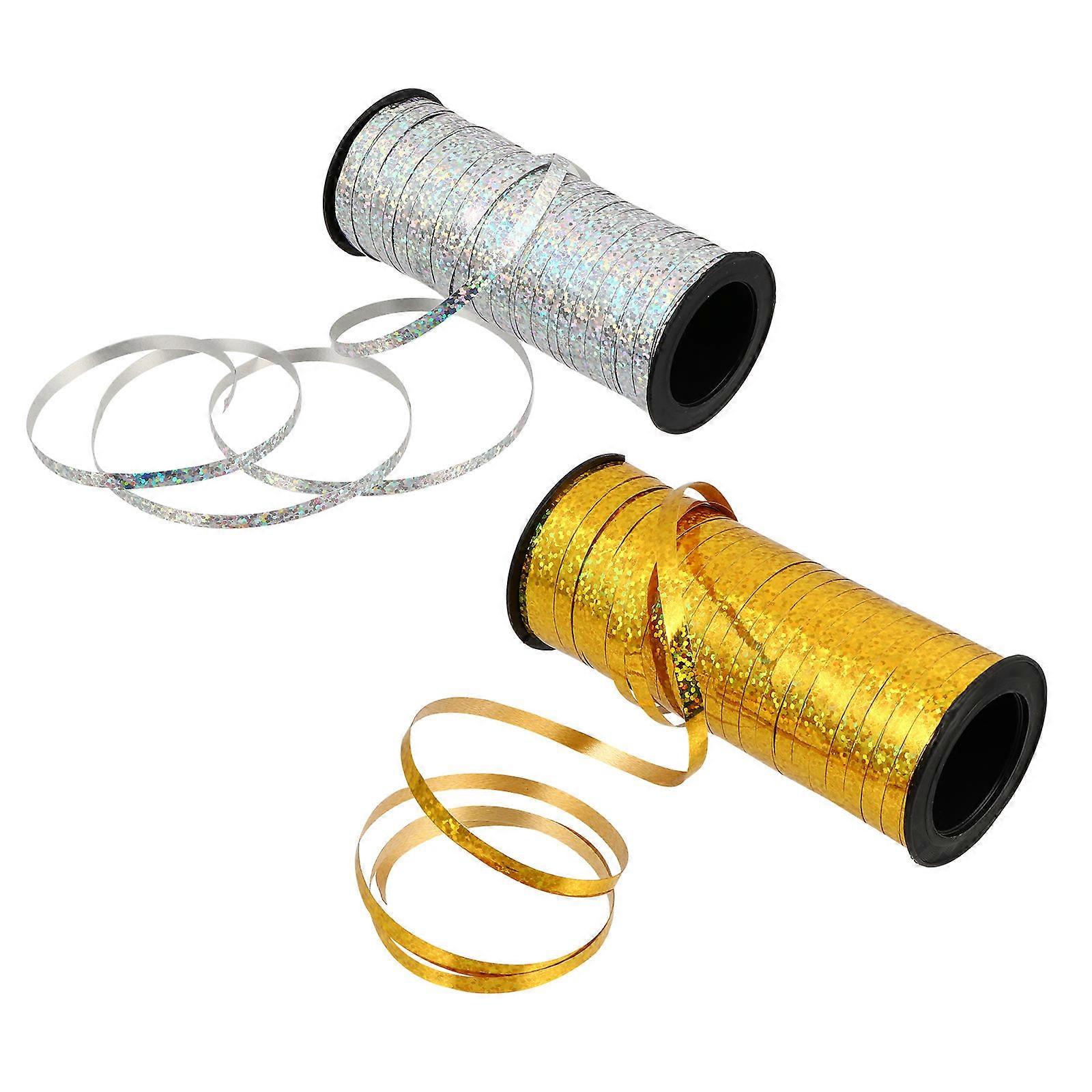 Colored Ribbon Decorative Ribbon Golden Balloon Decoration present Box Packaging Chic Style 2 Rolls