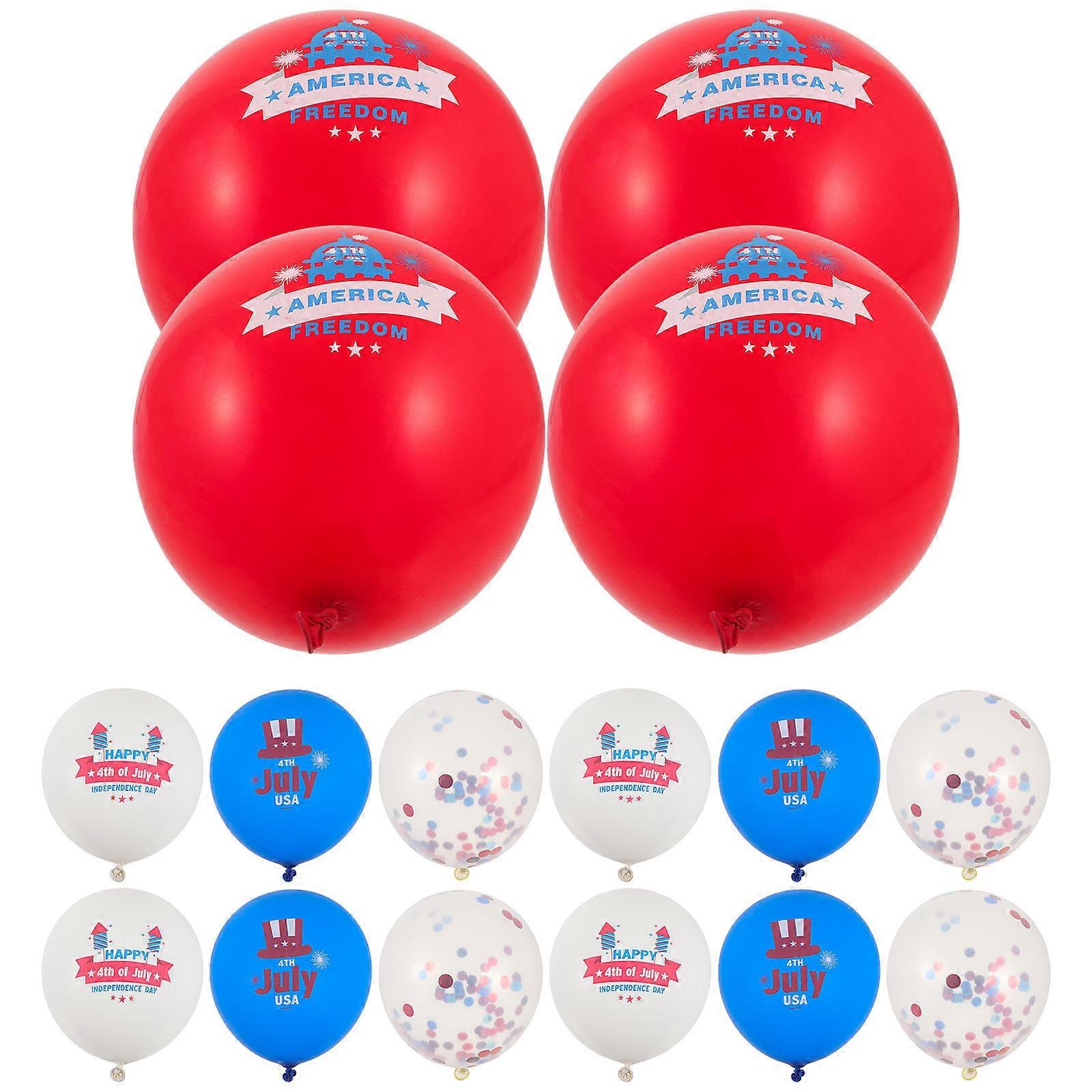Patriotic Latex Balloons Independence Day Balloons Decoration Photo Prop American Style 30.5cm Inflated 16Pcs