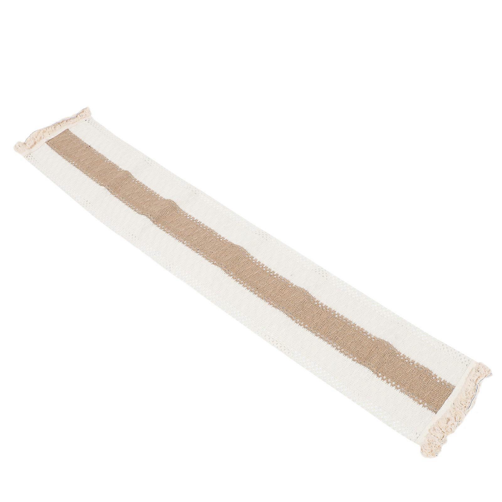 Rustic Farmhouse Table Runner Elegant Wedding Banquet Decorative Beige 280x30cm Cotton Linen Rectangular 1Pcs