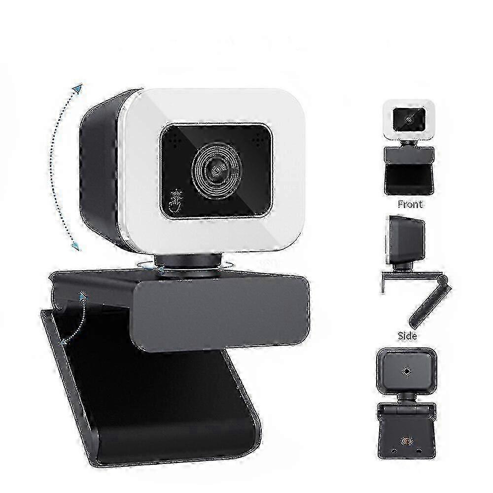 Optimalizovaná webová kamera s automatickým ostřením 2K, LED osvětlením, USB bez mikrofonu a ovladačů